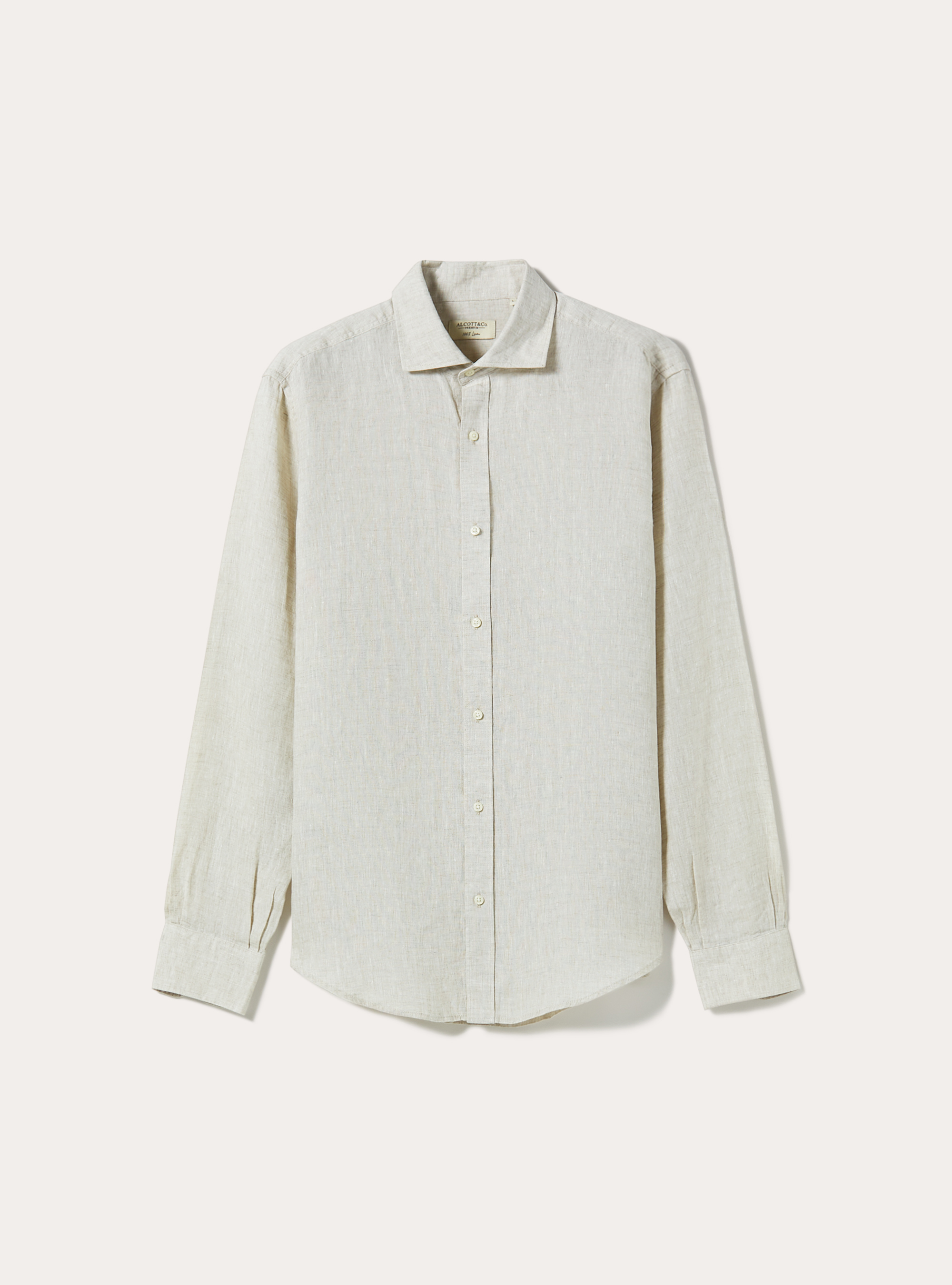 Camicia in puro lino a maniche lunghe, BG3 BEIGE LIGHT
