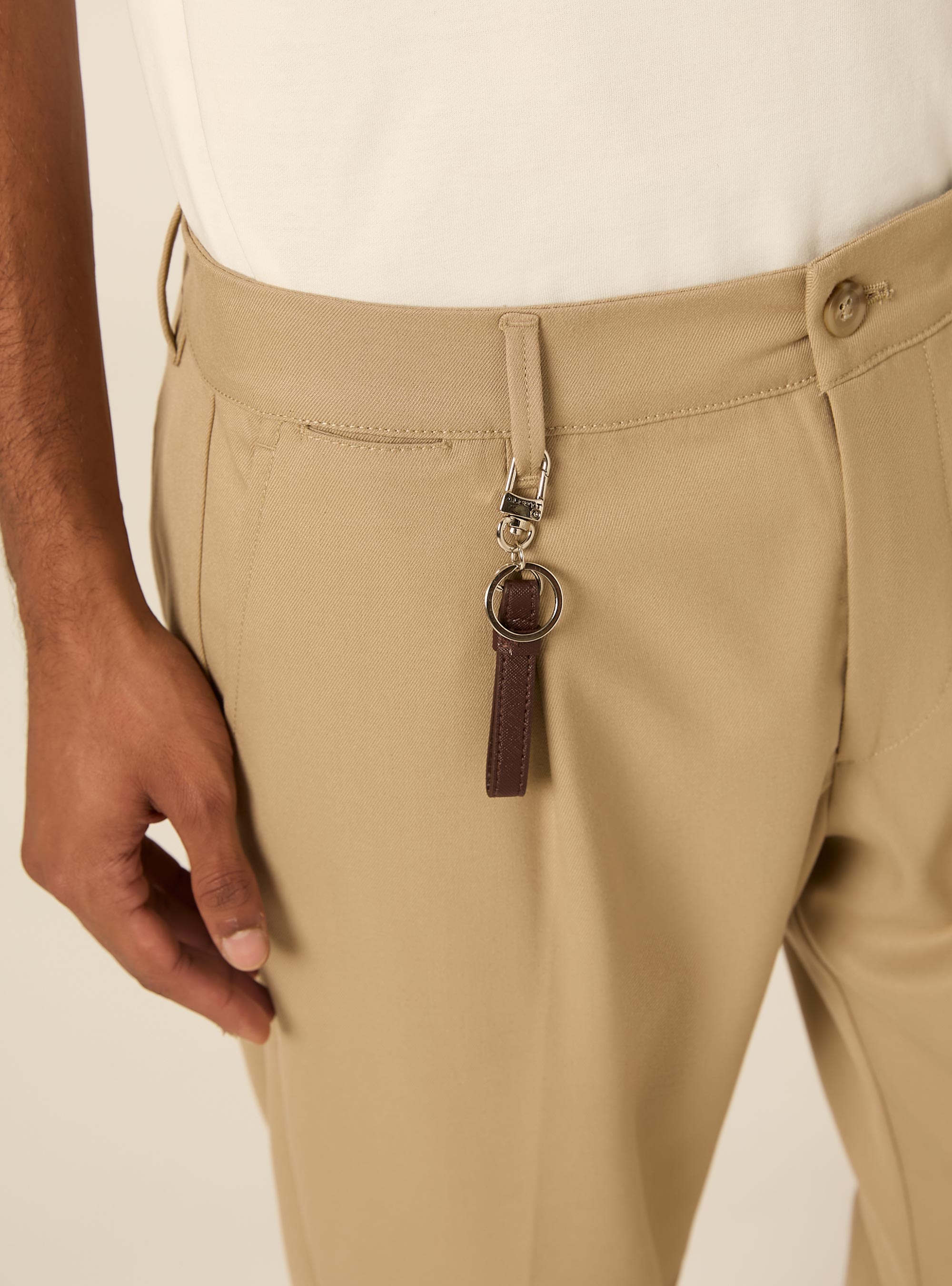 Tailored trousers with pleats and charm detail, BG2 BEIGE MEDIUM