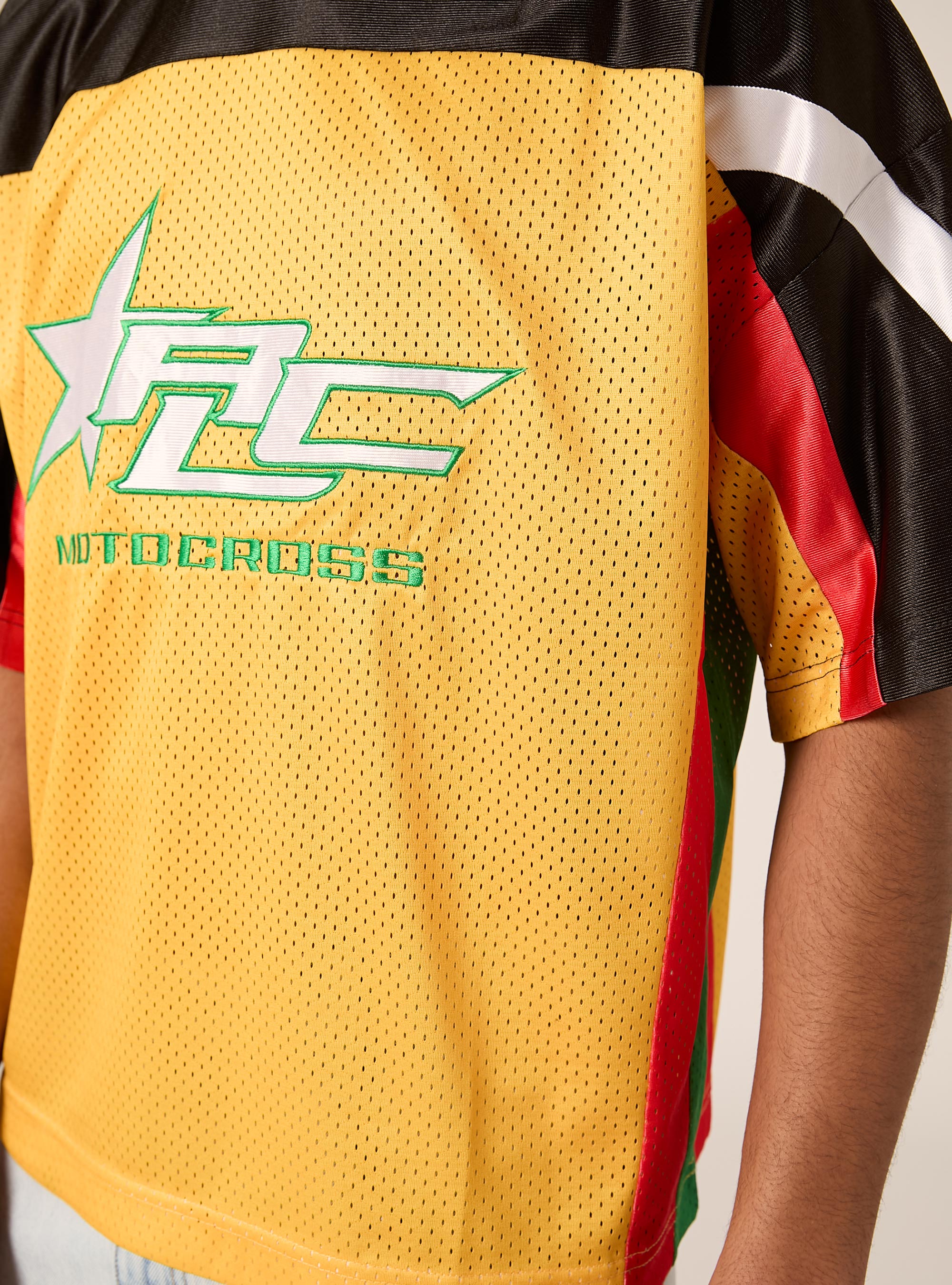 T-shirt Football avec &eacute;cussons, YE2 YELLOW MEDIUM