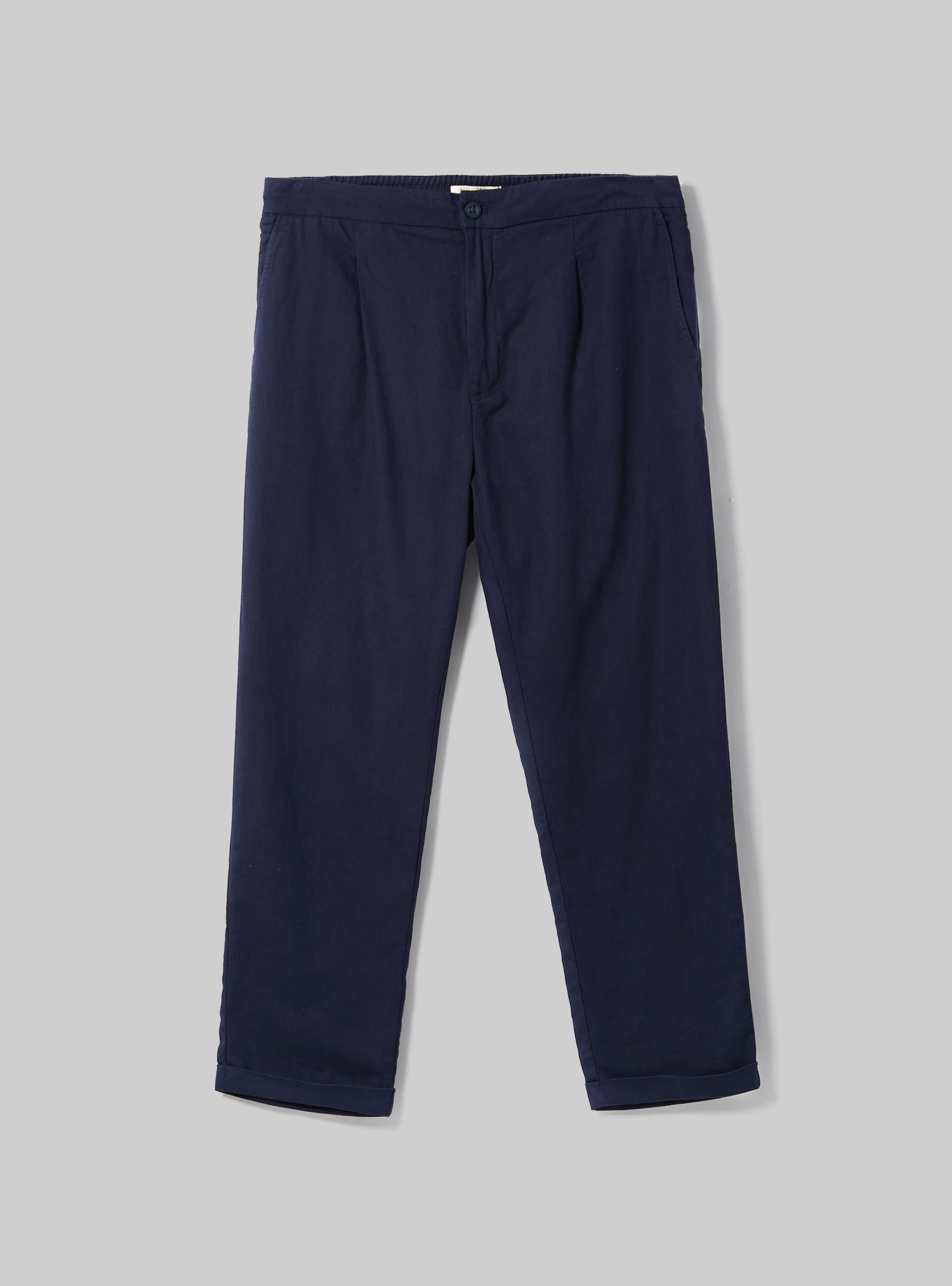 Pantalon en lin à plis, NA2 NAVY MEDIUM