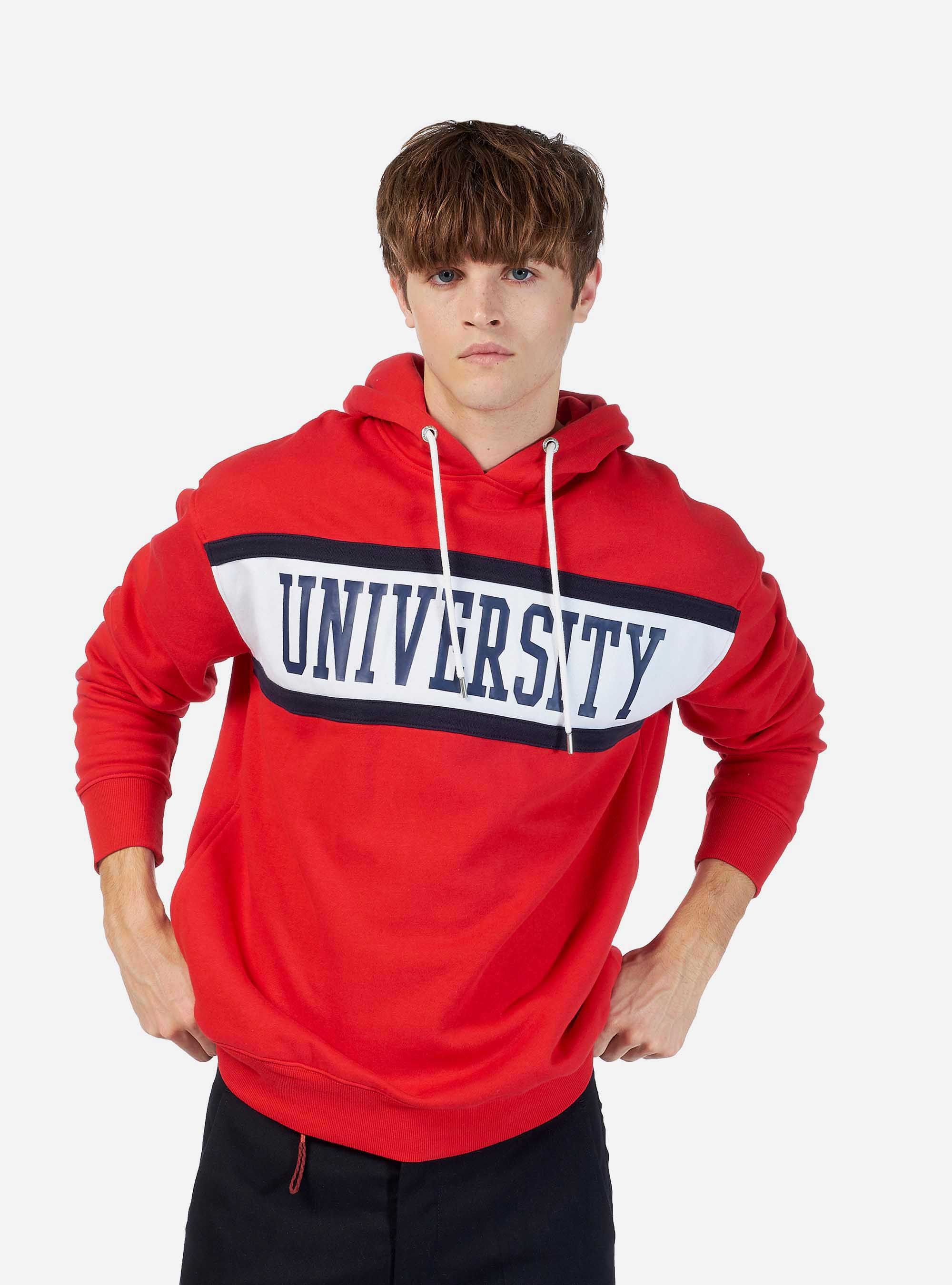 SWEATSHIRT WITH PRINTING HOODY, RED