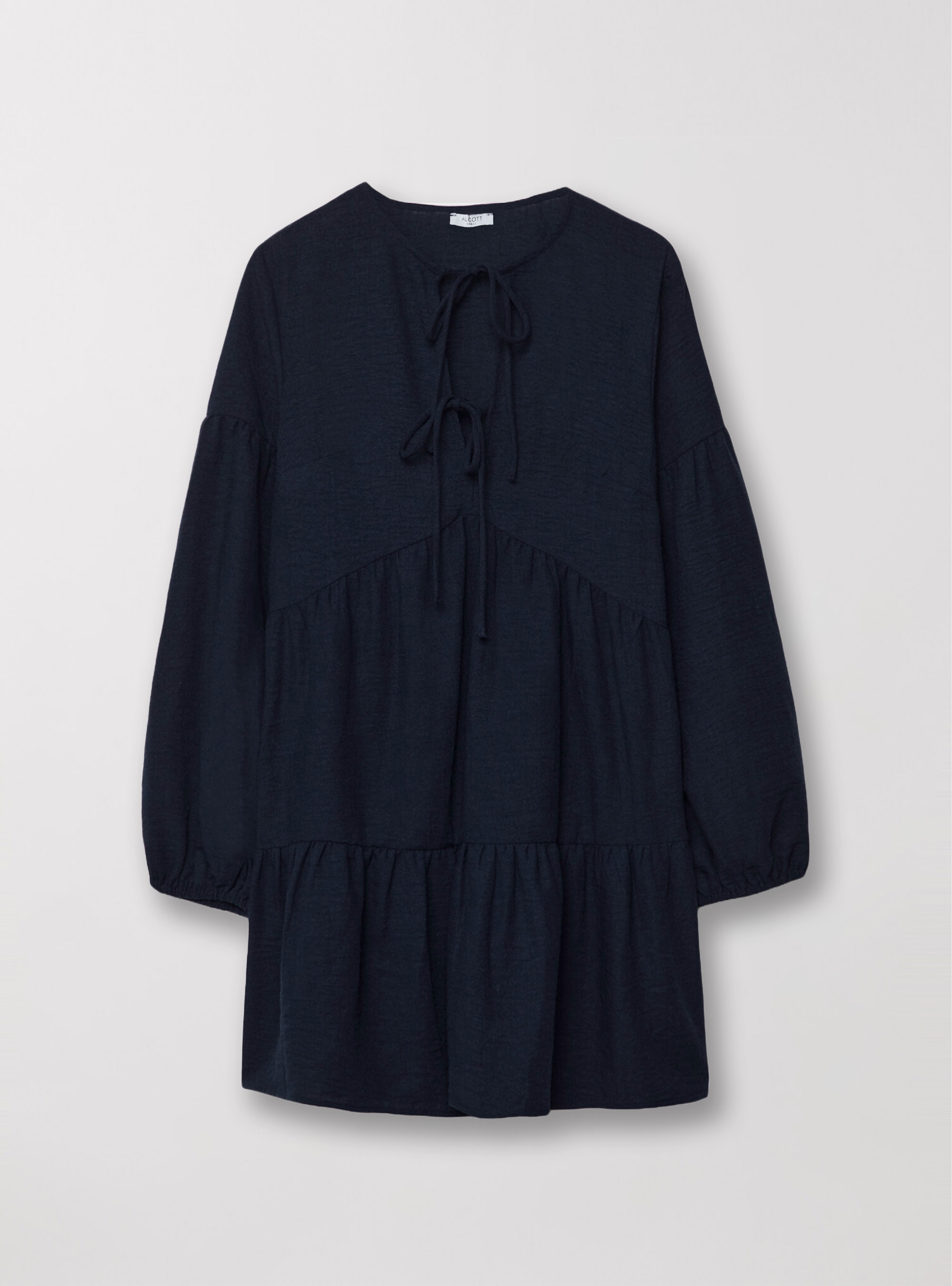Vestido suave con lazos, NA2 NAVY MEDIUM