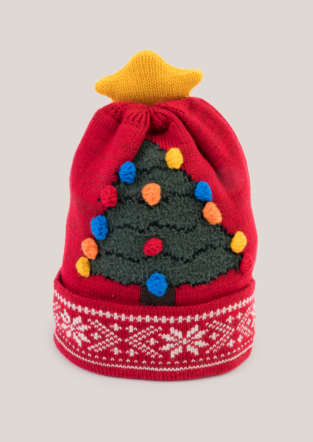 Cappello albero pon pon, C350 RED