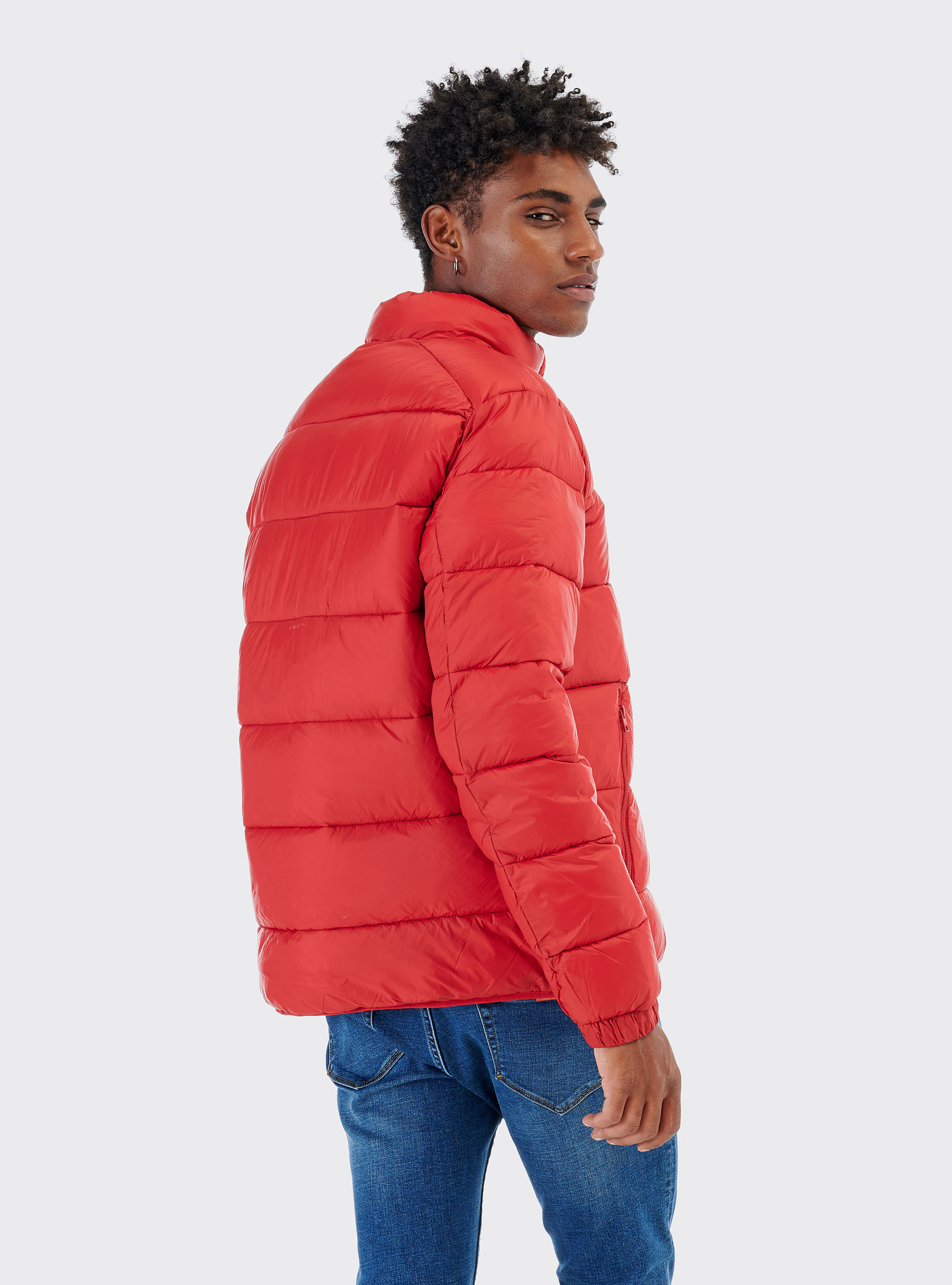 PUFFY JACKET WITH HOOD, RED