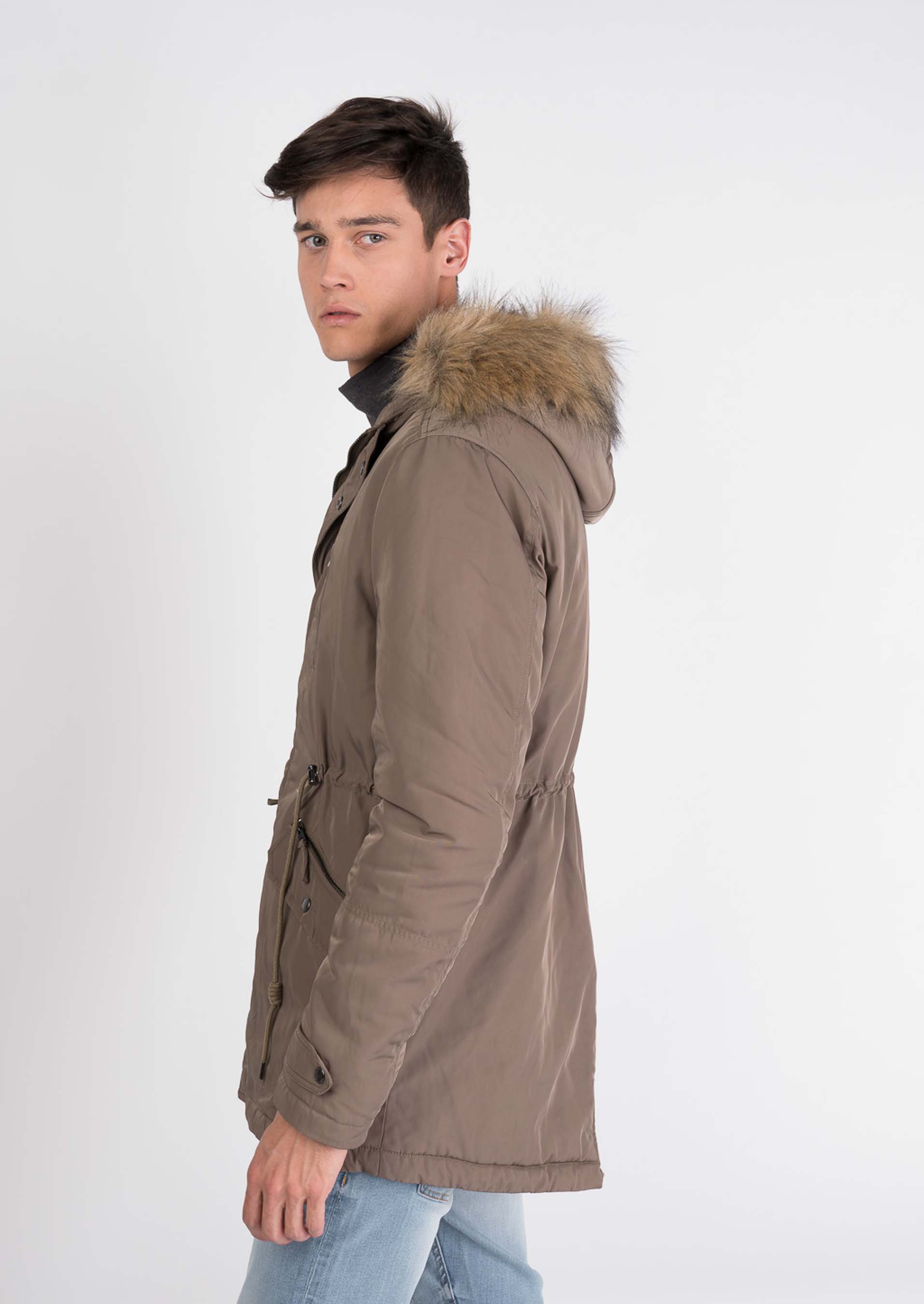 Parka imbottito con cappuccio, ECRU
