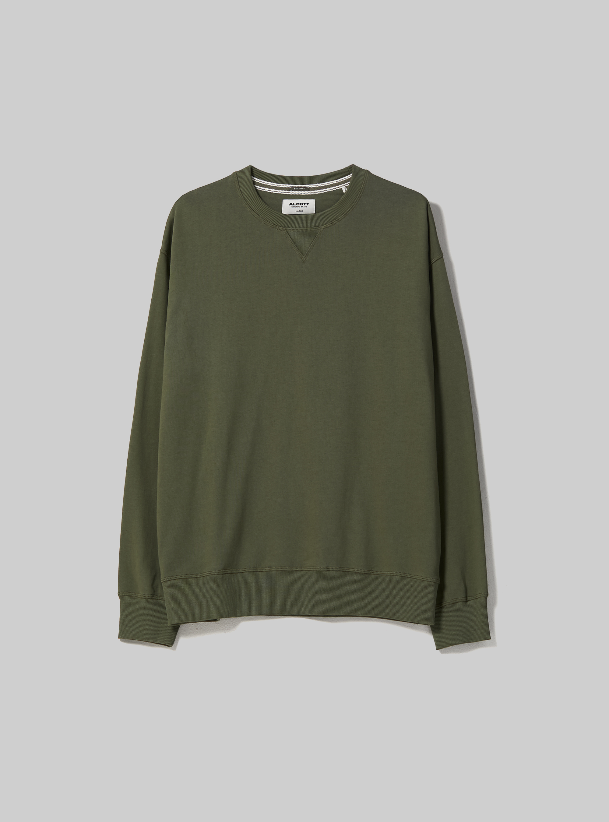 Plain-coloured crew-neck sweatshirt, KY2 KAKY MEDIUM