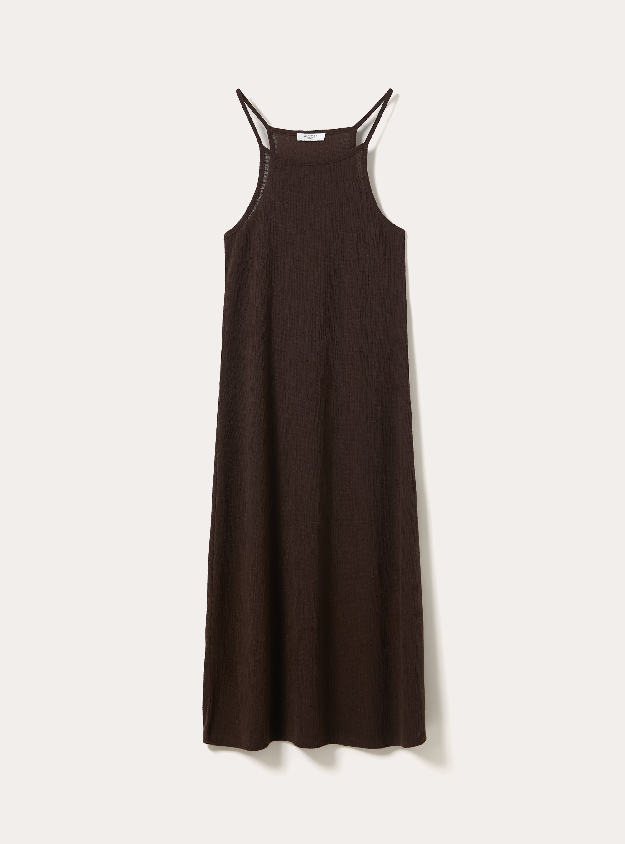 Halter Neck Midi Dress, BR2 BROWN MEDIUM