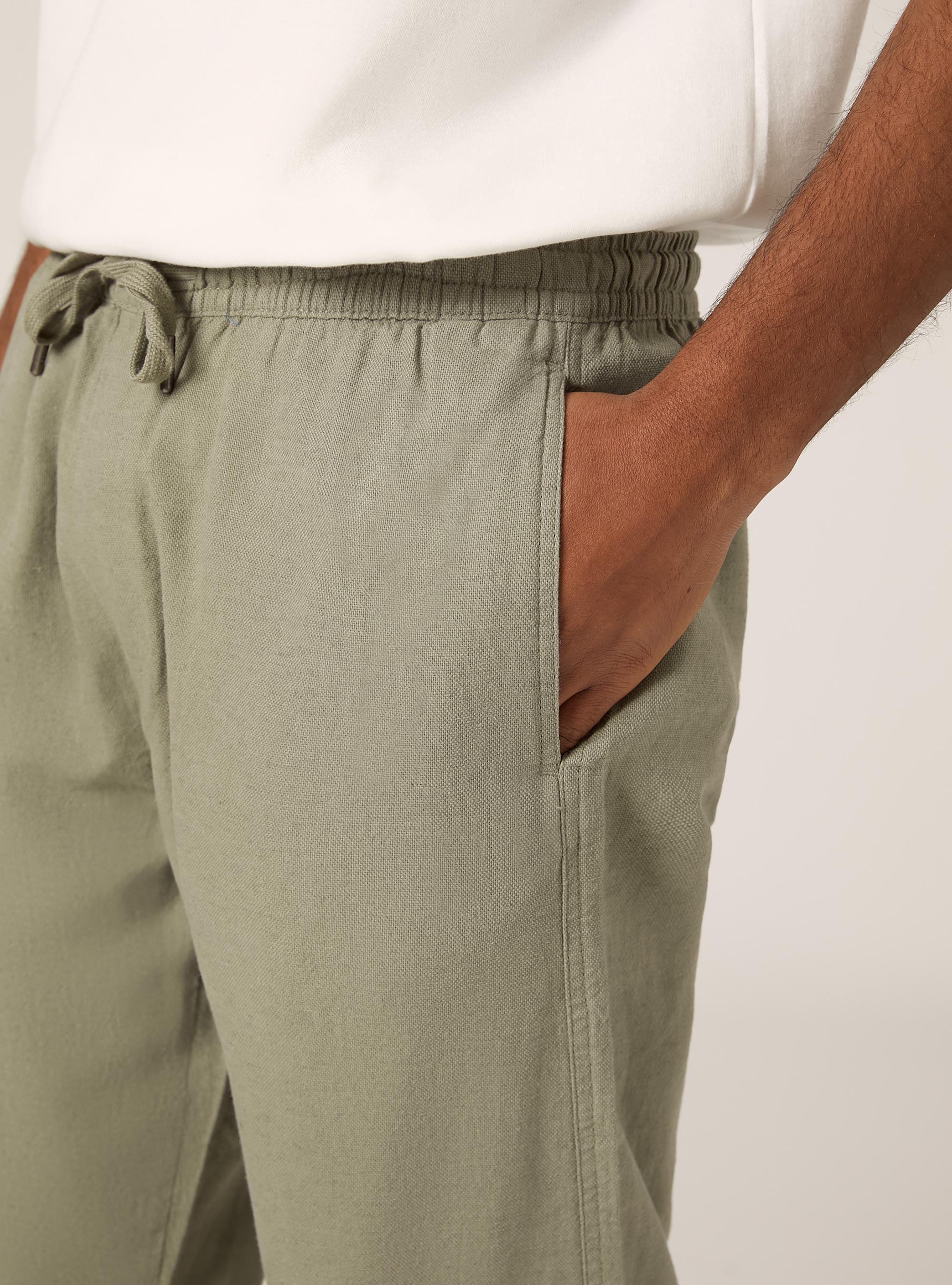 Pantalón jogger en mezcla de lino, KY2 KAKY MEDIUM