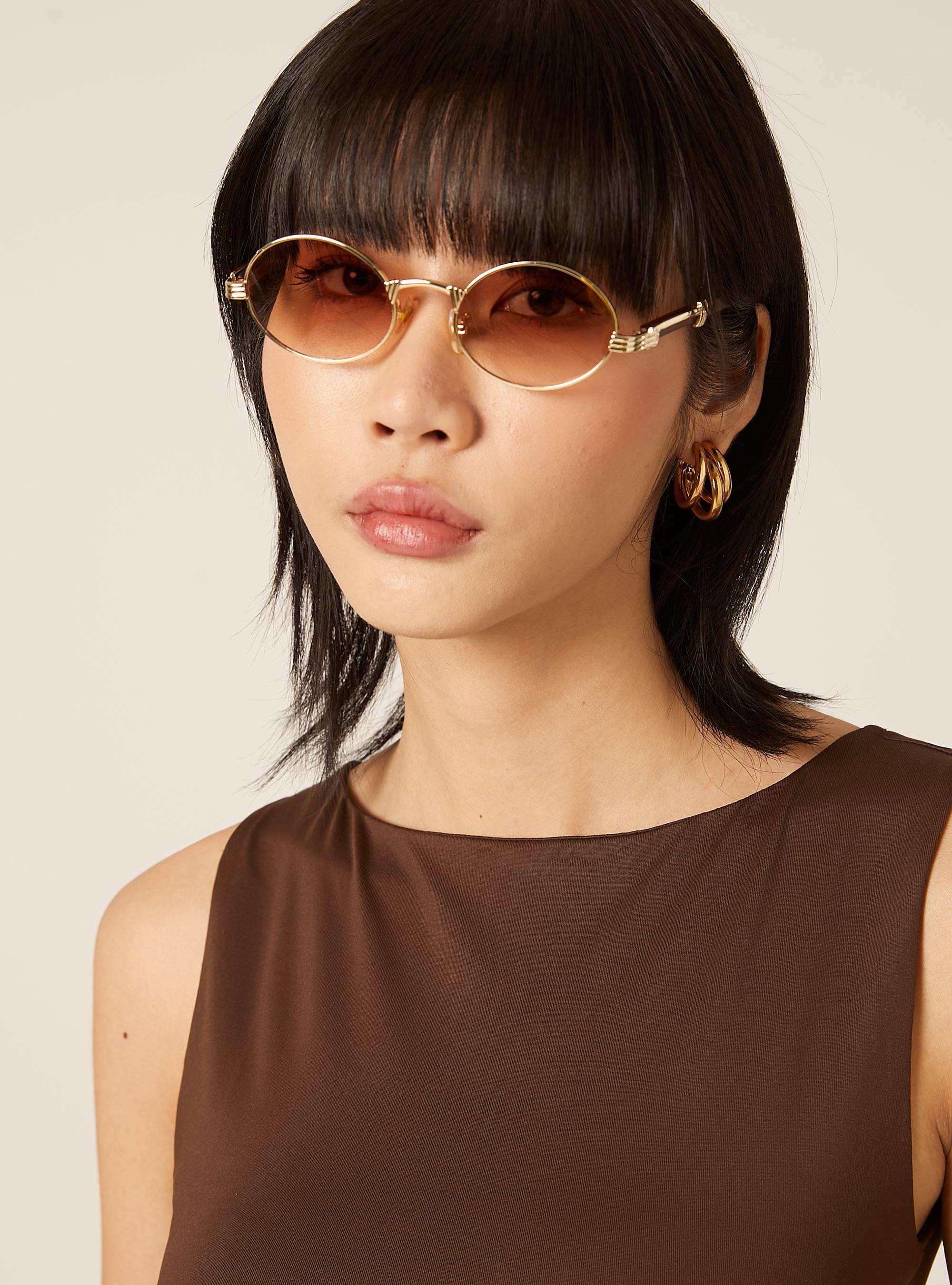 Body con scollo a barchetta, BR2 BROWN MEDIUM