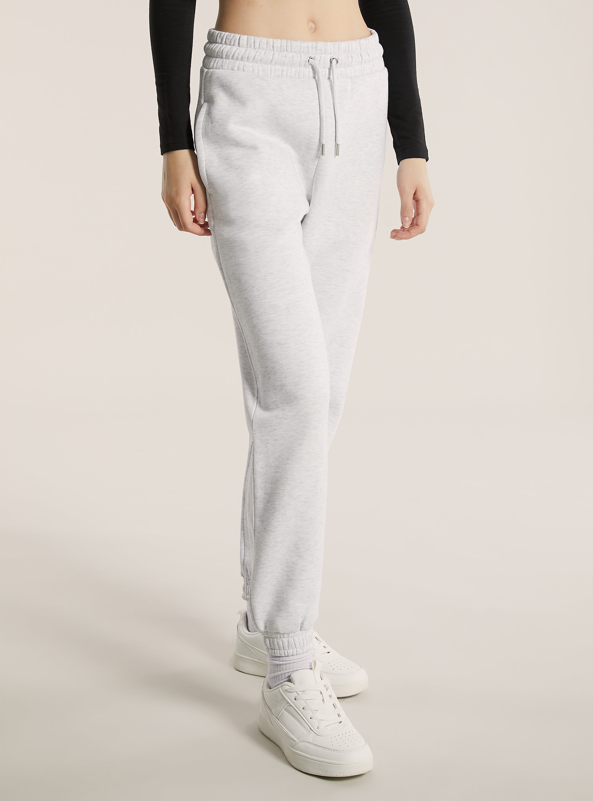 Plush jogger trousers, MGY3 GREY MEL LIGHT