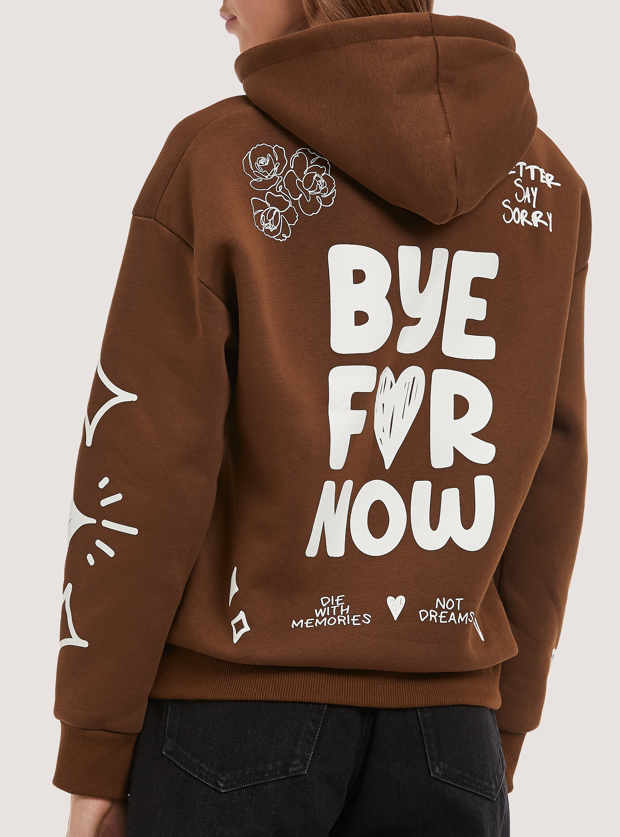 Sweatshirt with Fancy Collection print, BR1 BROWN DARK