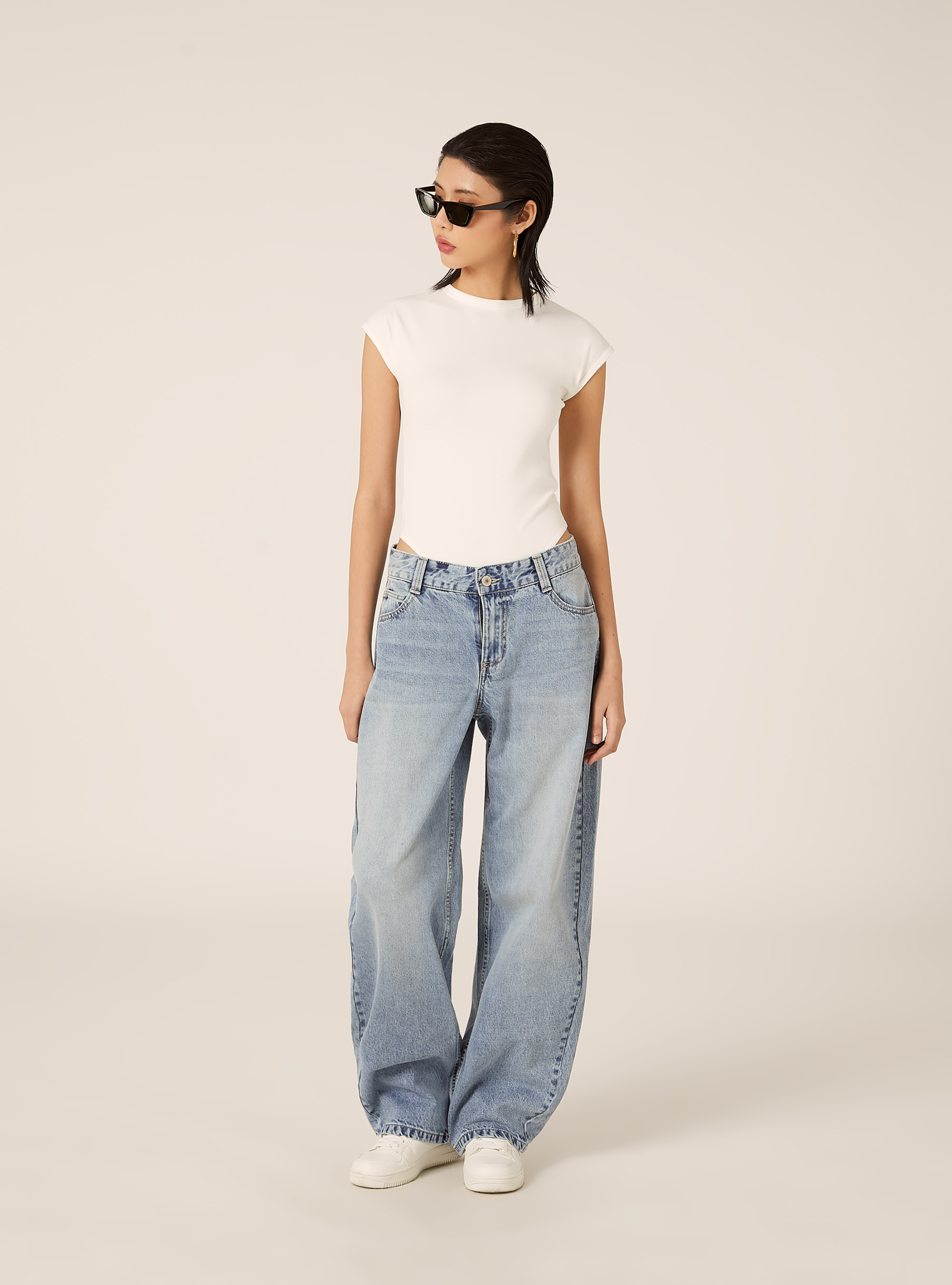Jeans baggy barrel, D006 AZURE