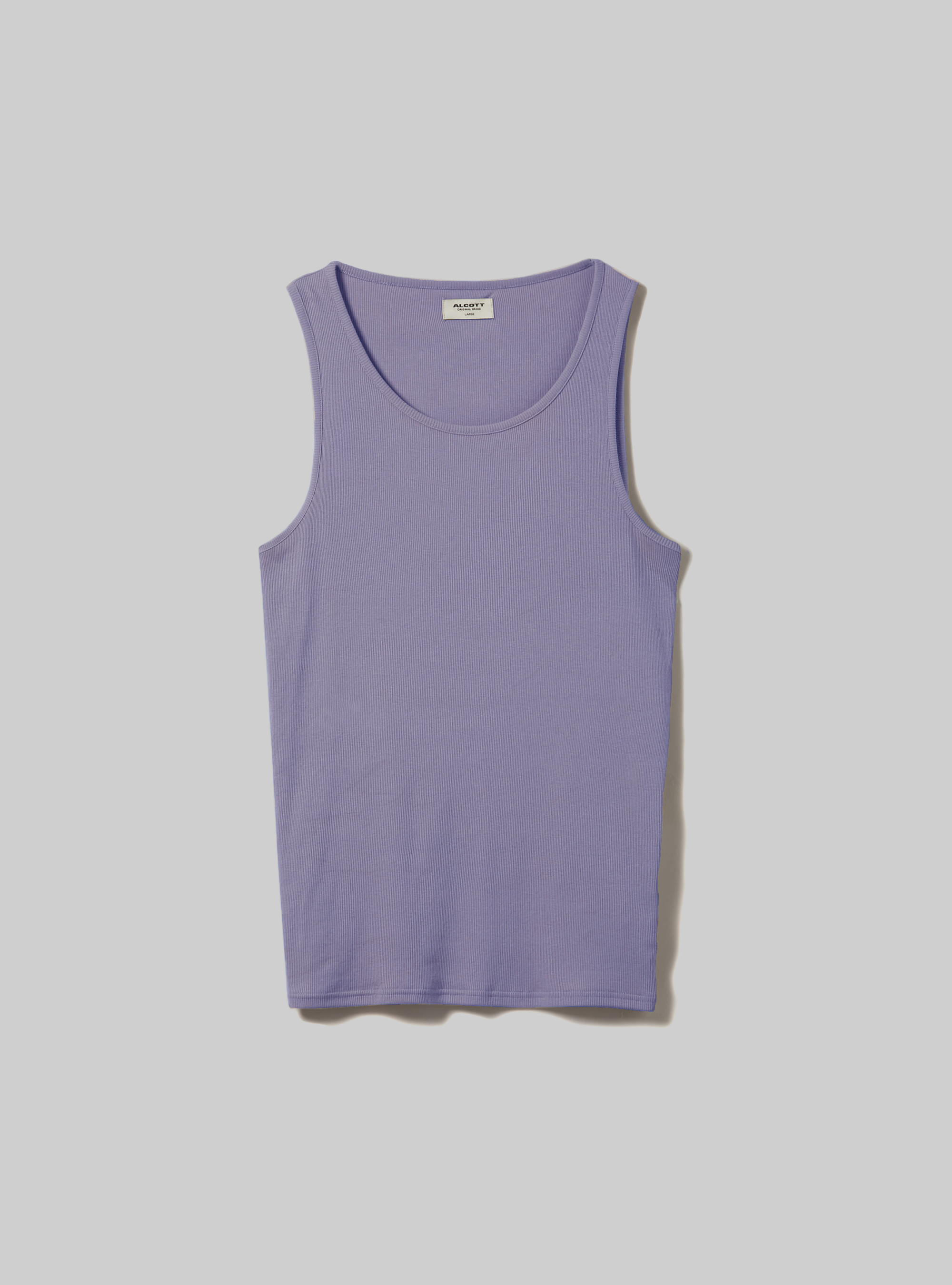 Solid-coloured rib tank top, LC2 LILLAC MEDIUM