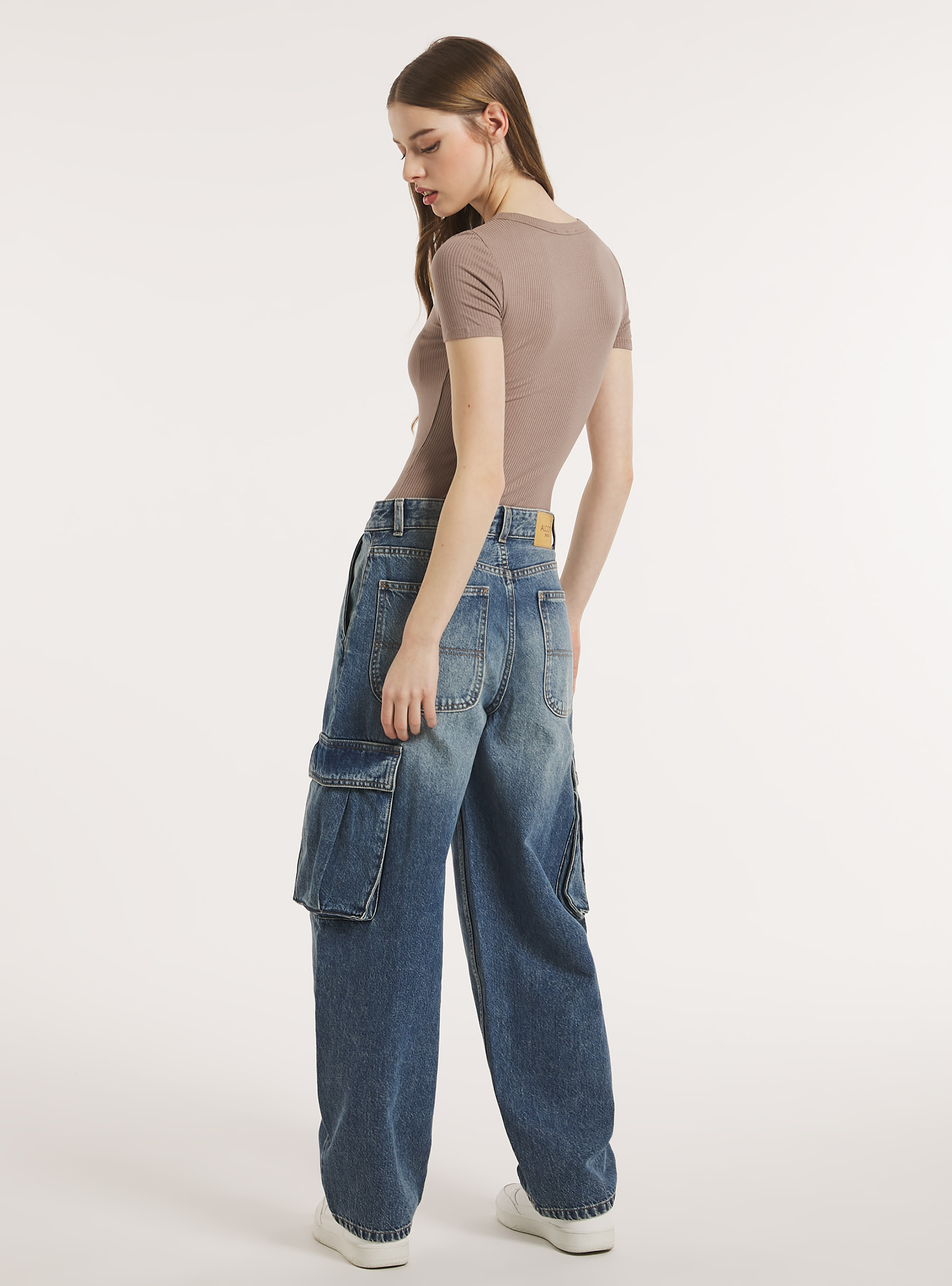 Ribbed short-sleeved bodysuit, BG3 BEIGE LIGHT