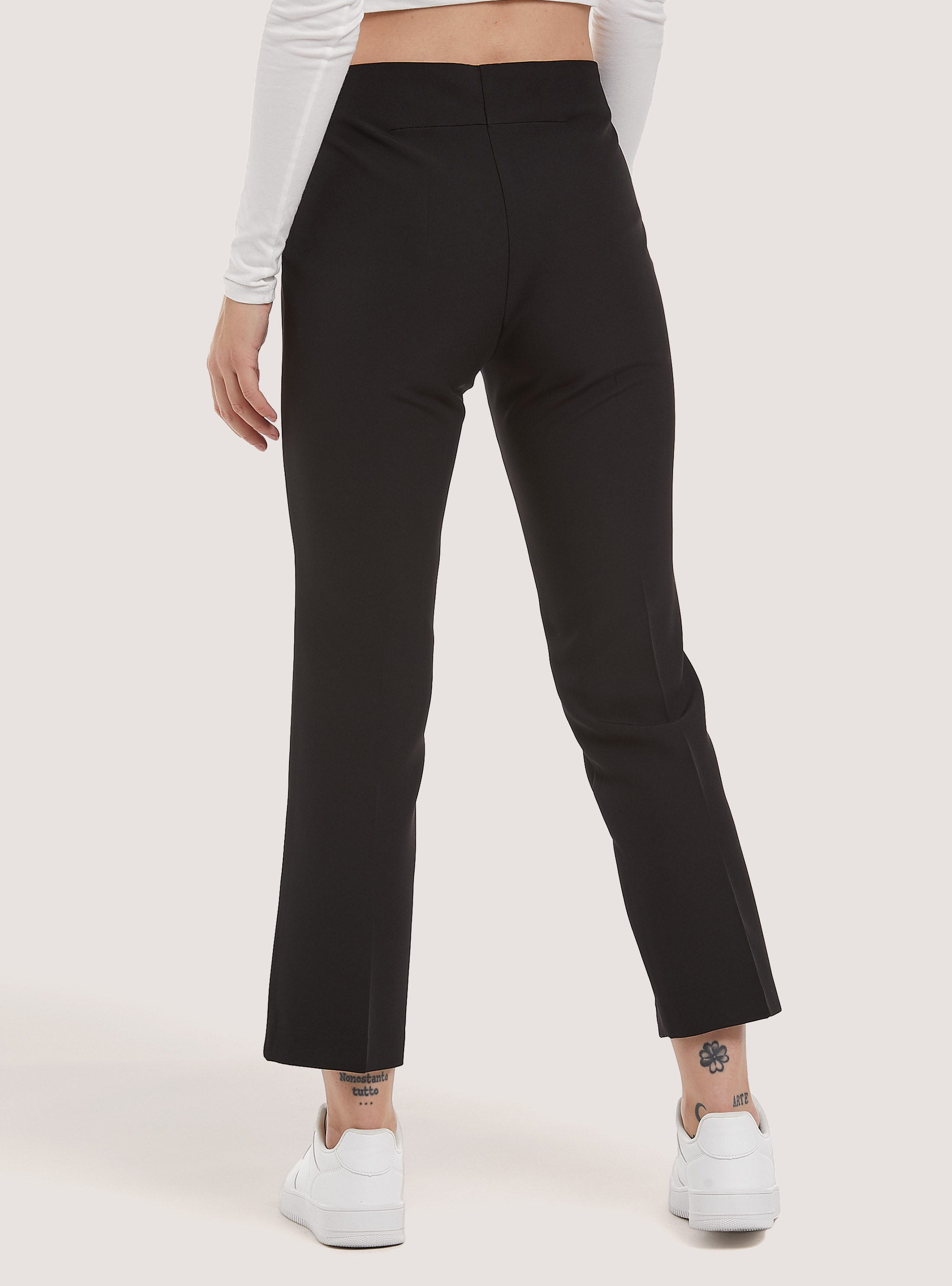 Pantaloni cropped Made in Italy, BK1 BLACK