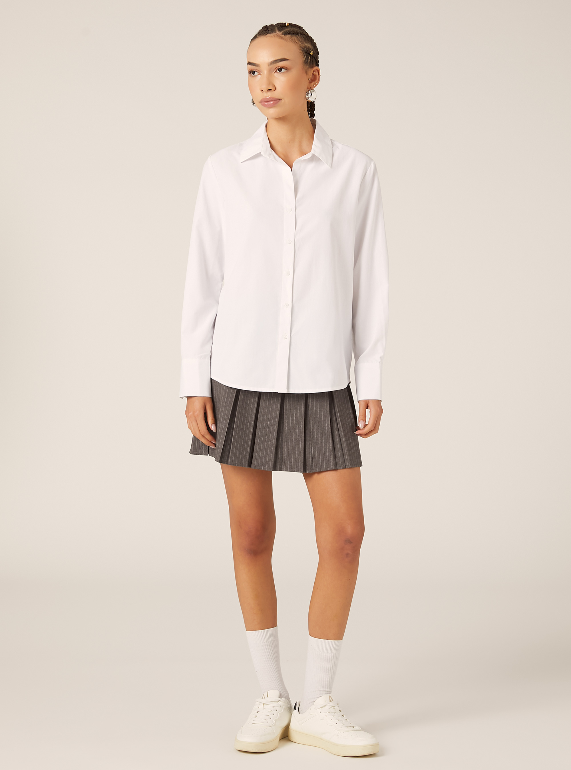 Basic poplin shirt, WH3 WHITE