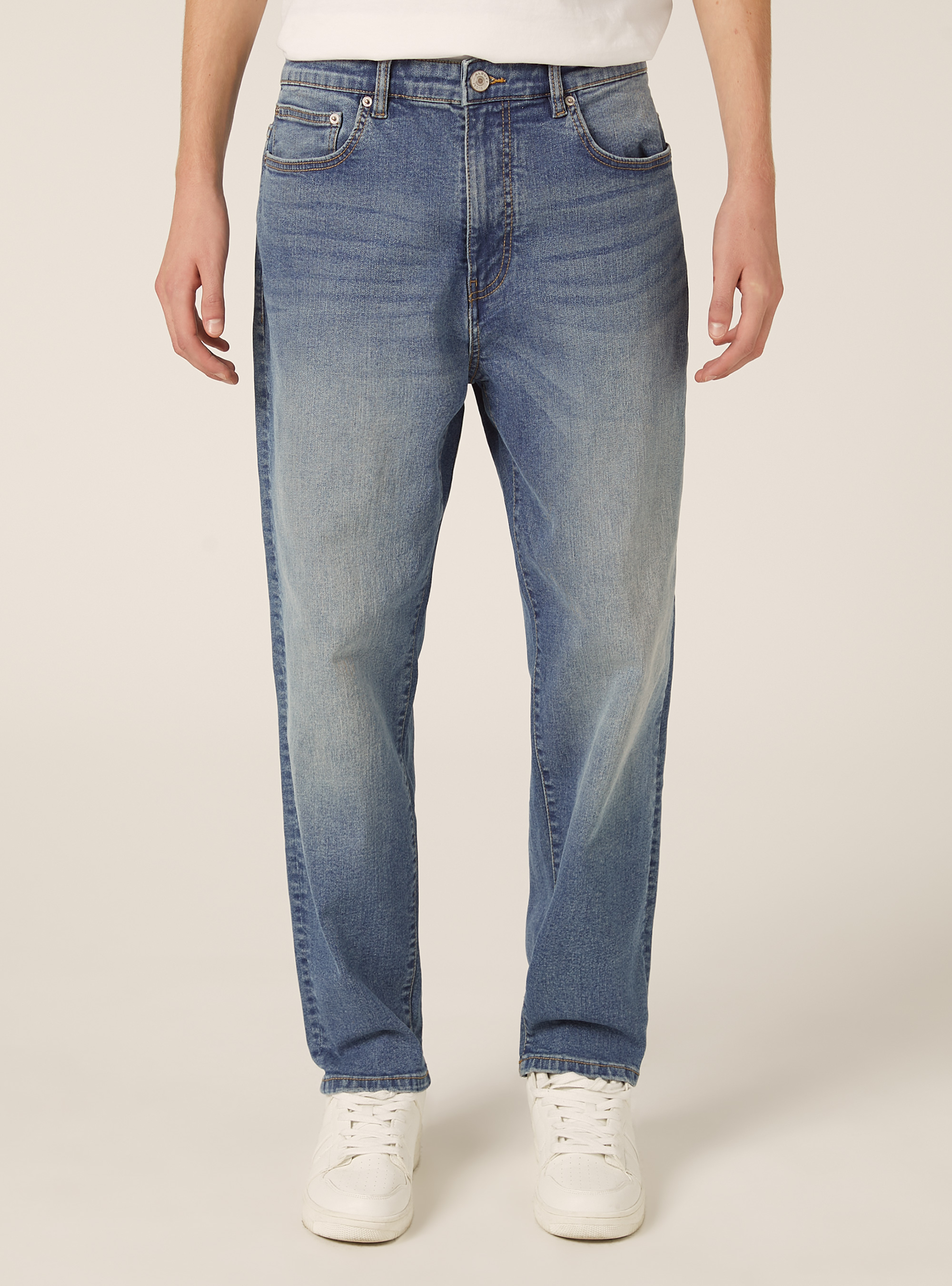 Jeans coupe décontractée, D004 MEDIUM LIGHT BLUE