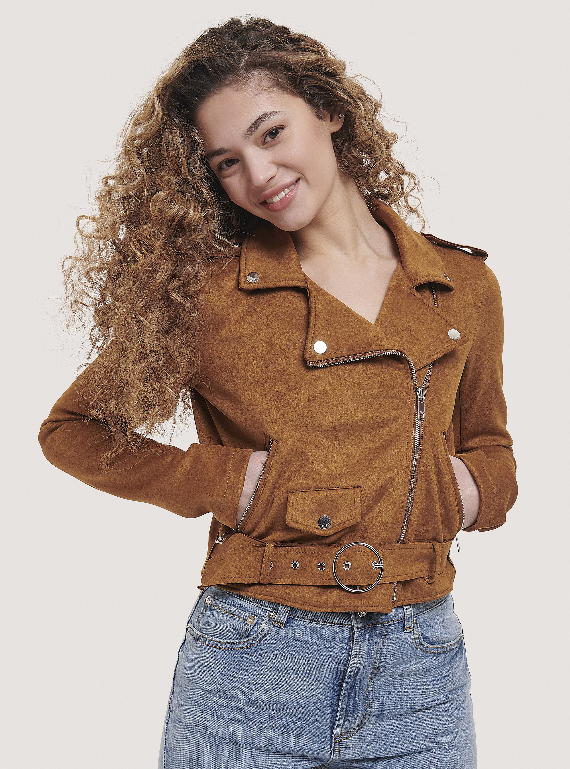 ジャケット ILLIGO SUEDE BIKER JACEKT BMY1143 Suede effect biker jacket