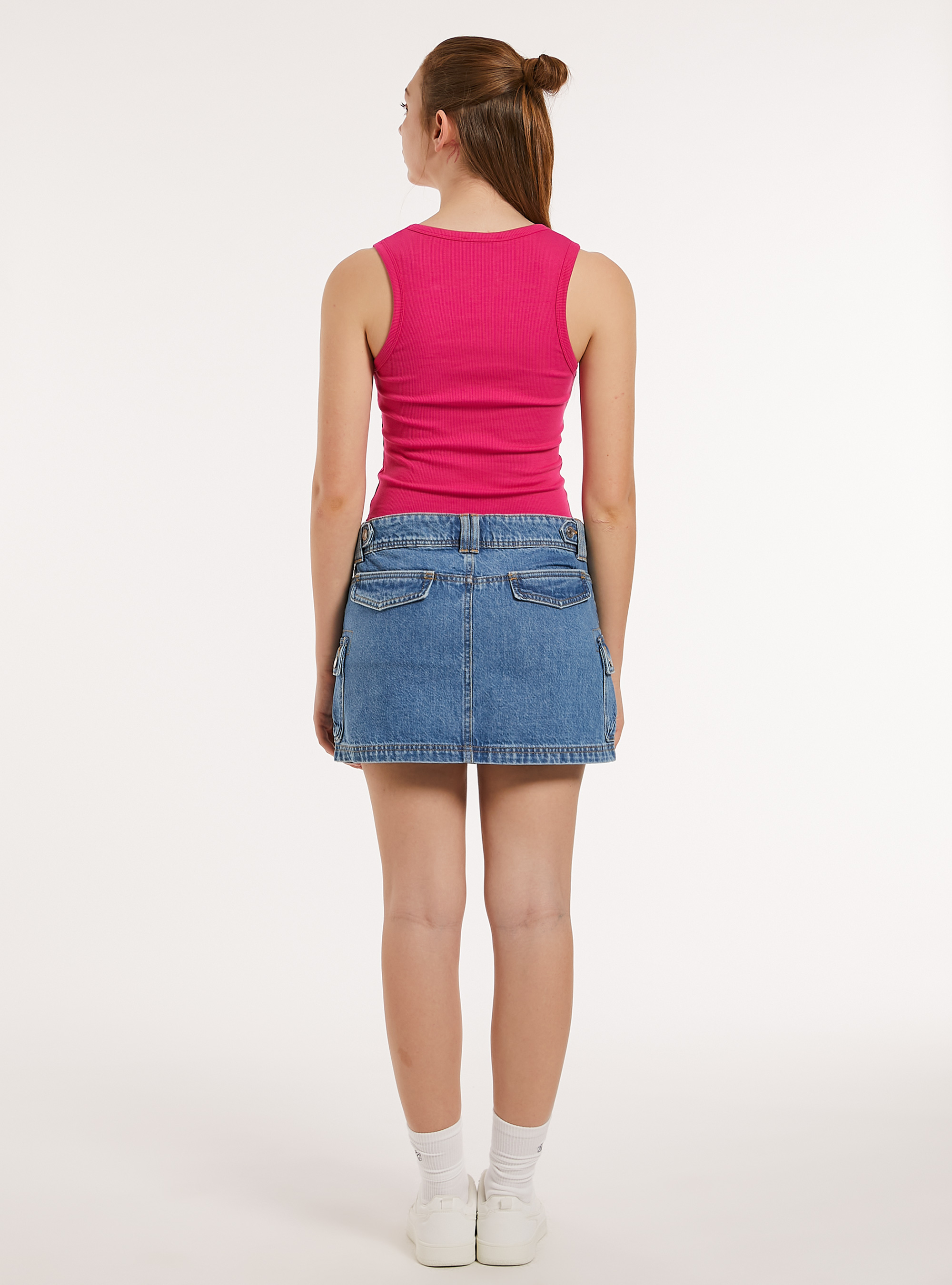 Canotta basica con scollo a costine, FX2 FUXIA MEDIUM