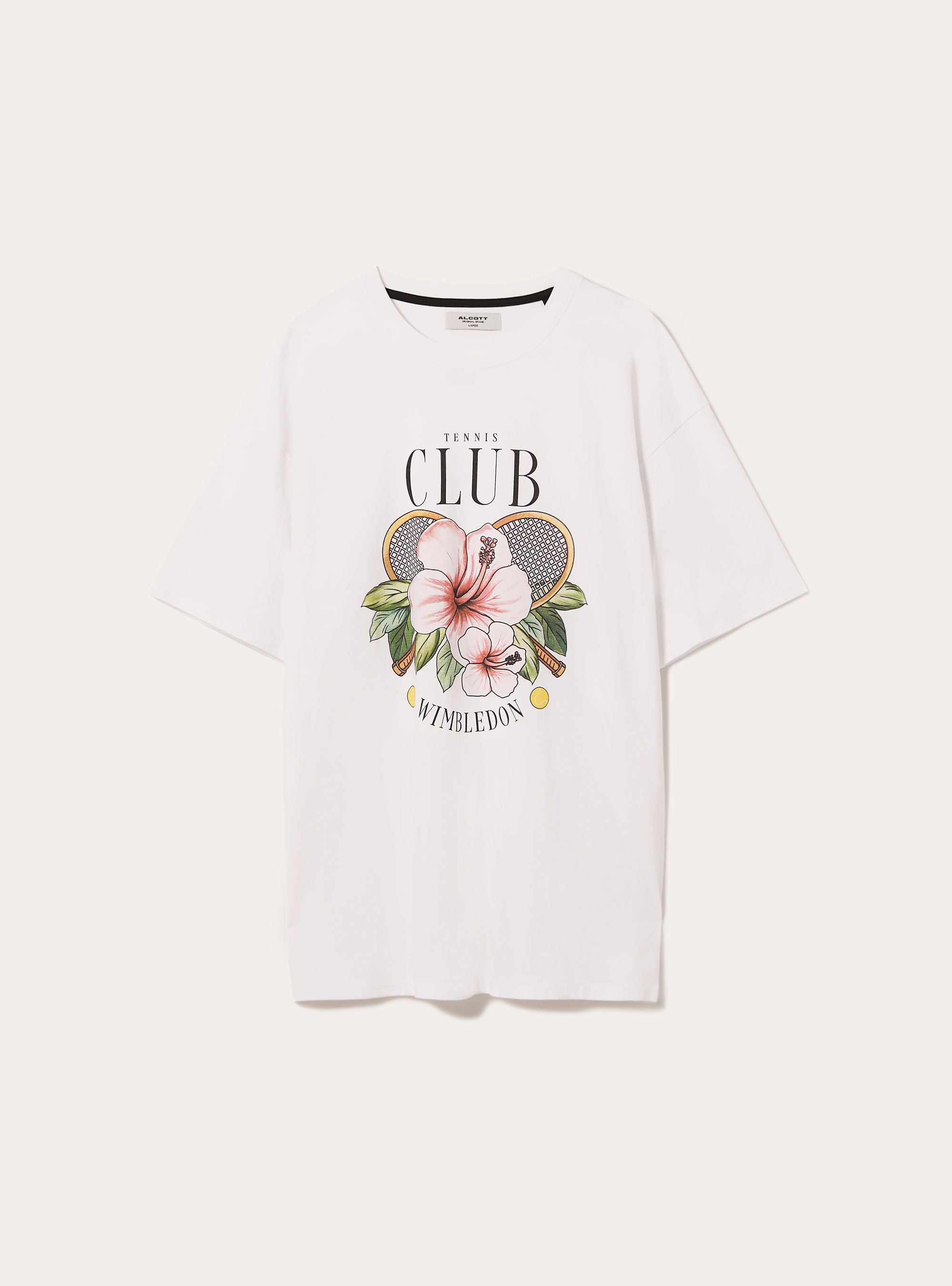 T-shirt en coton imprim&eacute;, C099 WHITE