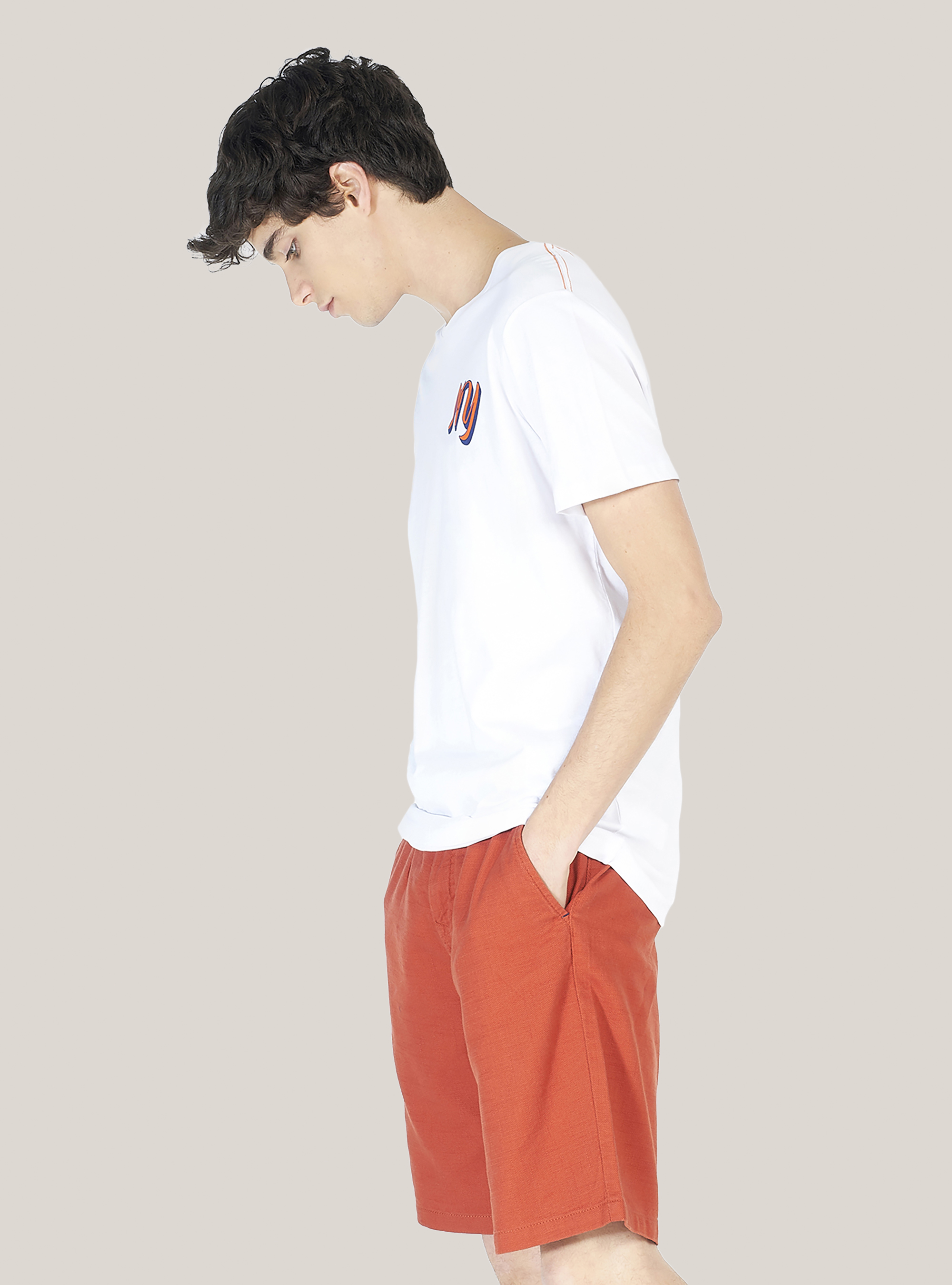 Maglietta con dettaglio stampa lettering, BIANCO