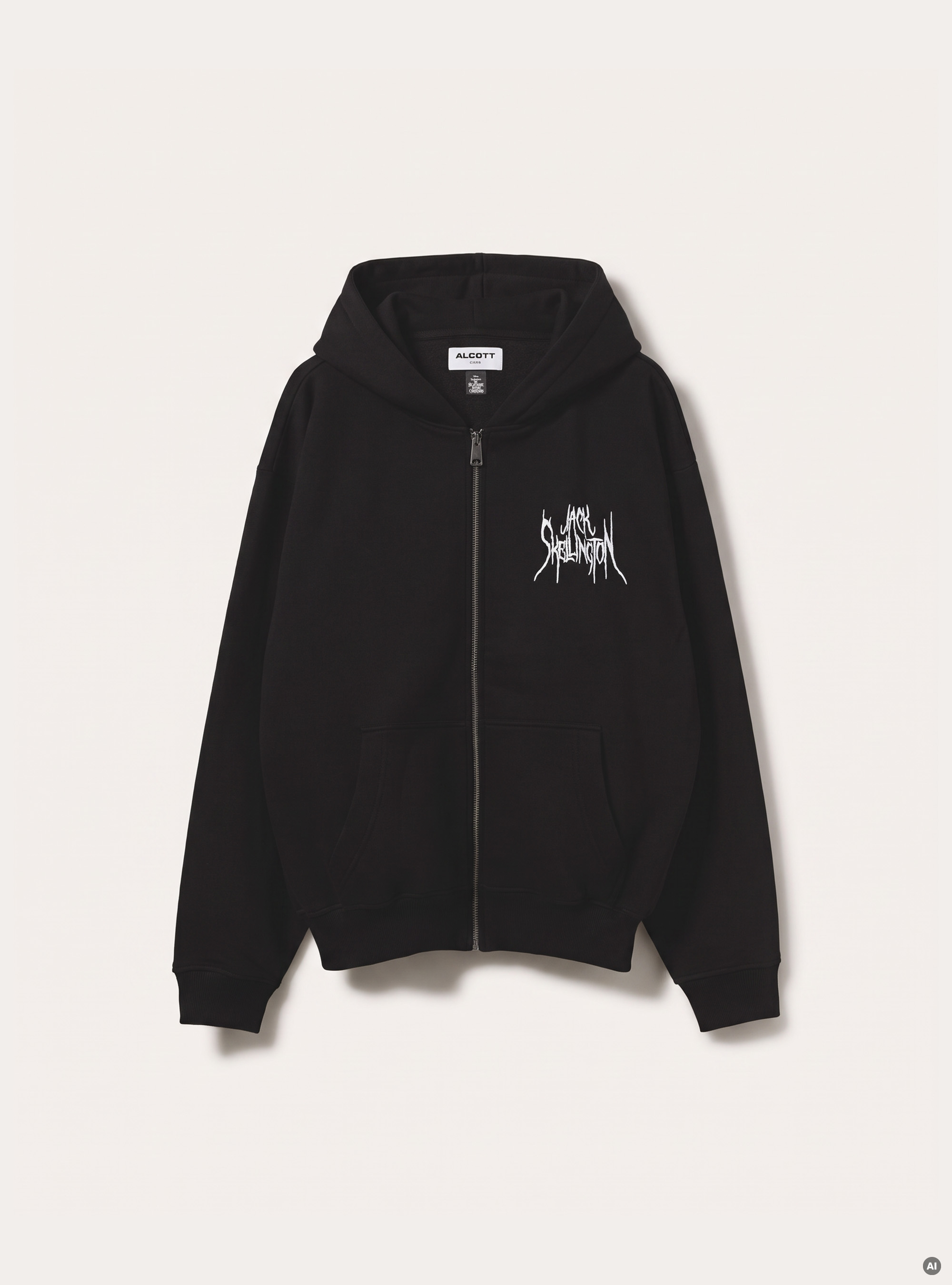 Sudadera con capucha y cremallera con estampado Nightmare Before Christmas / Alcott, BK1 BLACK
