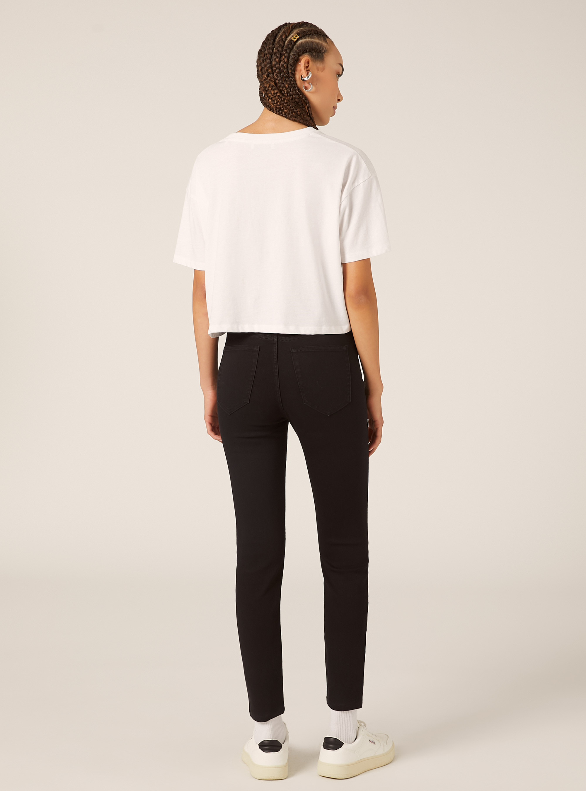 Stretch denim skinny jeans, BLACK