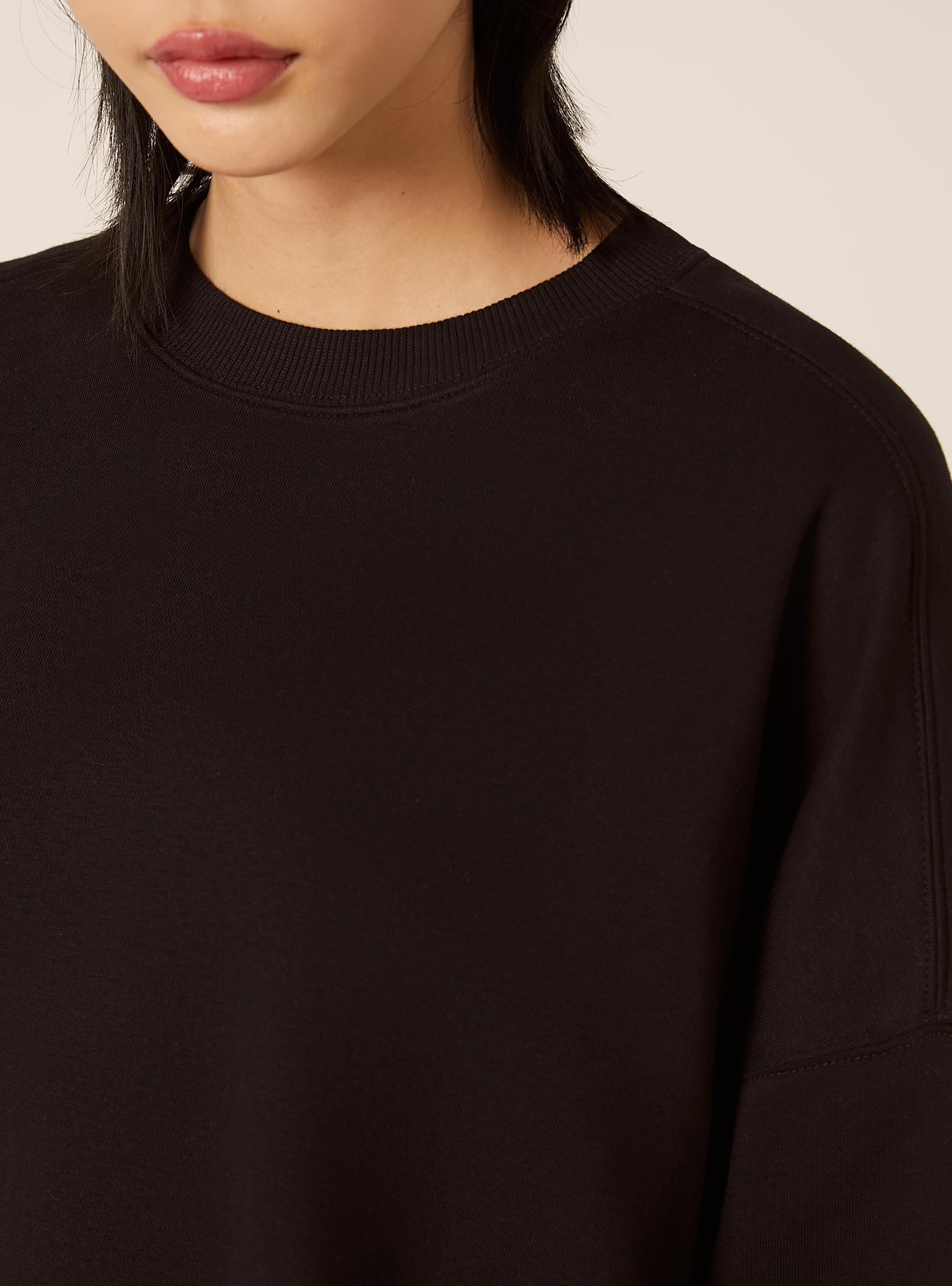 Sweat-shirt basique en coton, BK1 BLACK