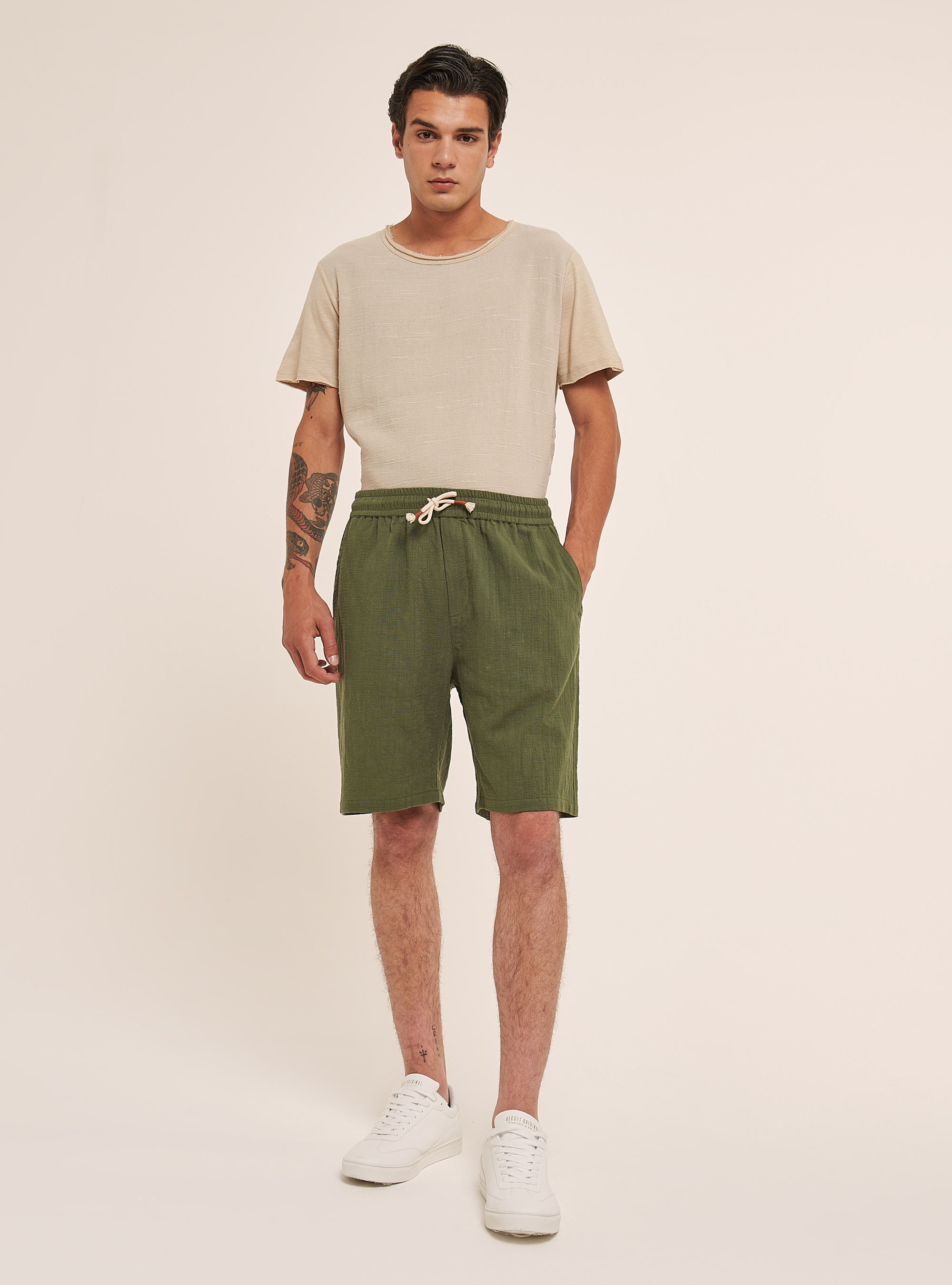 Cotton Bermuda Shorts, C6604 KAKY