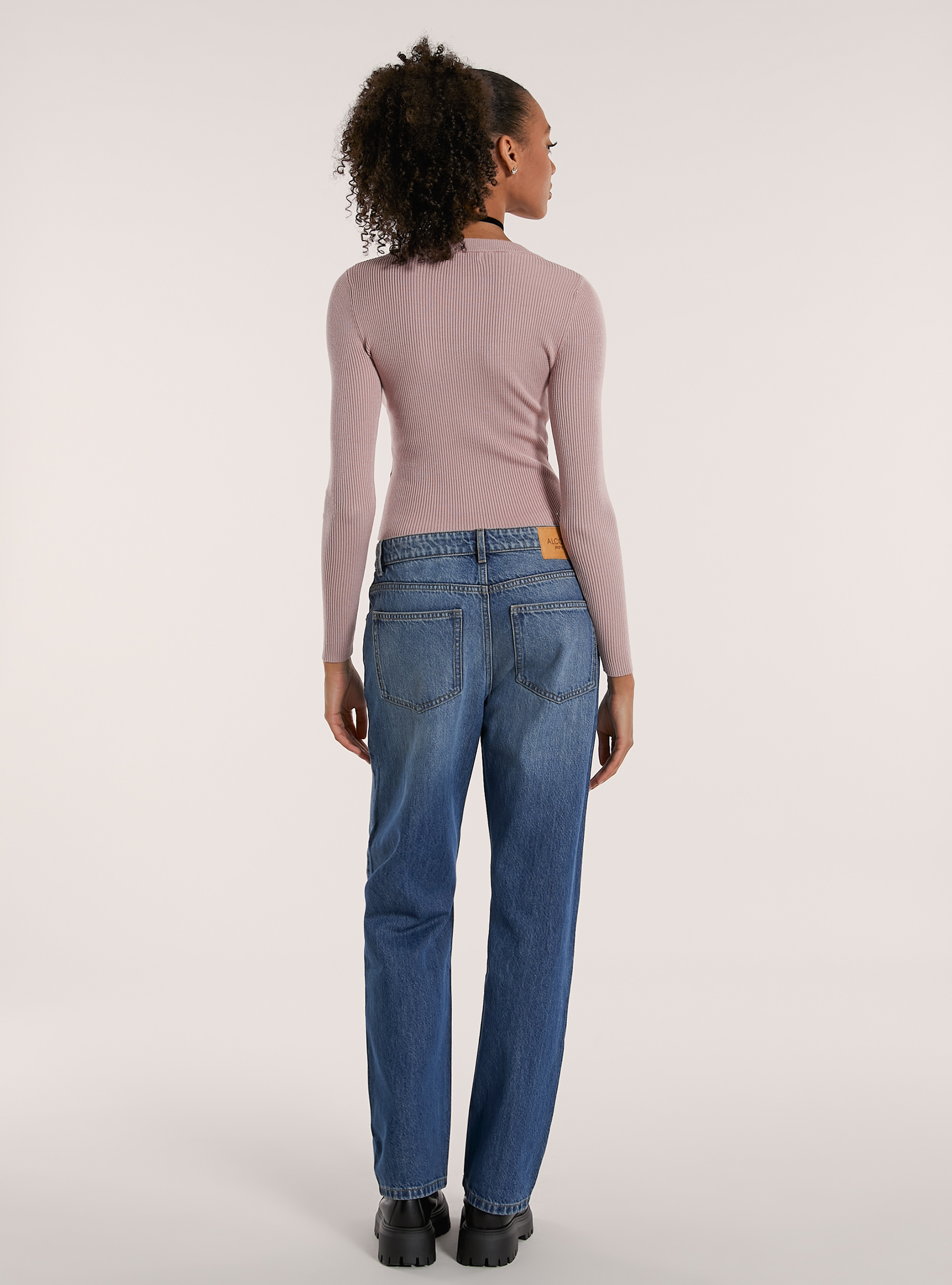 Maglia girocollo a coste, PK2 PINK MEDIUM