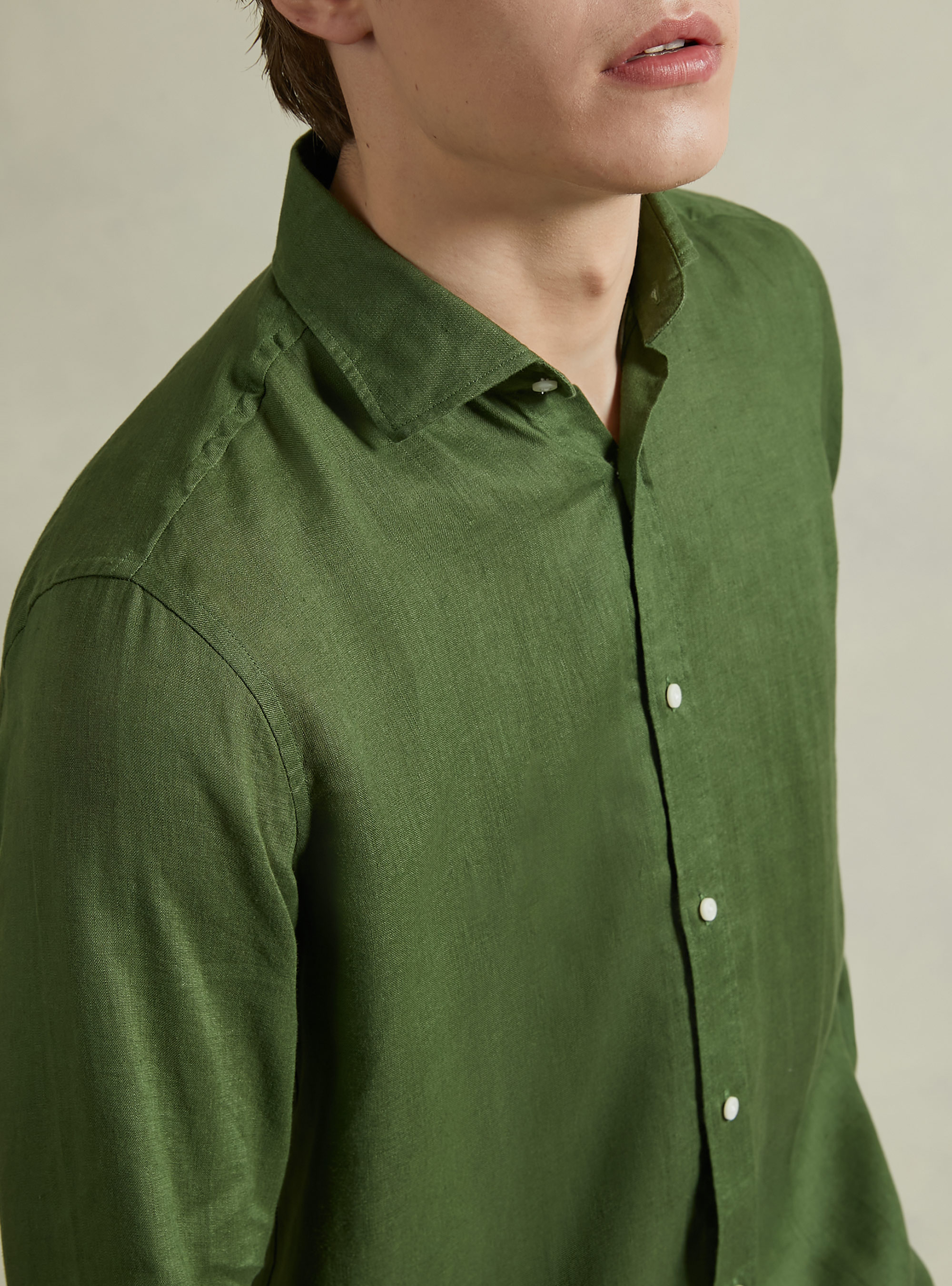 Chemise &agrave; manches longues en pur lin, KY2 KAKY MEDIUM