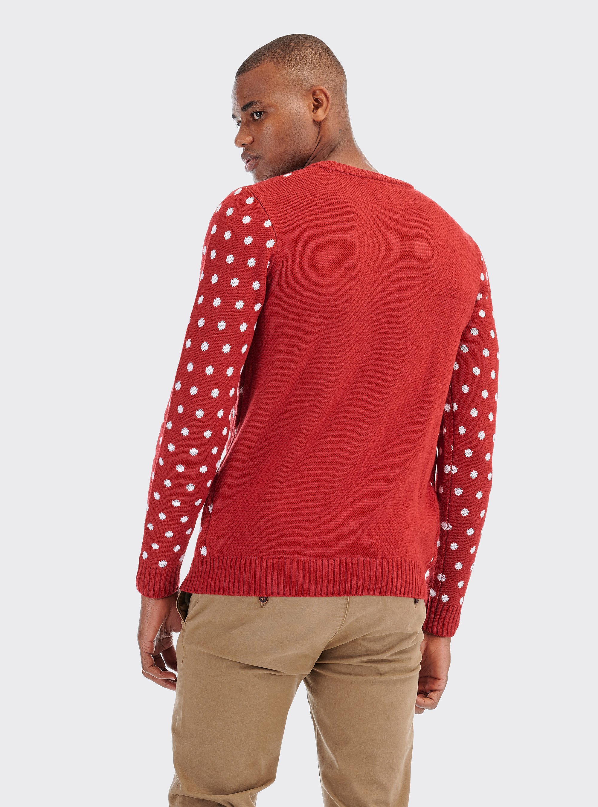 Christmas pullover with reindeer, RED