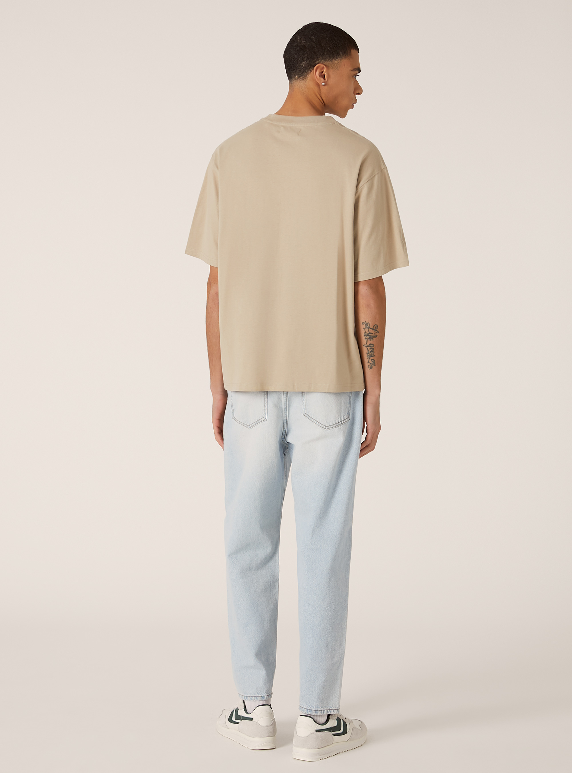 Boxy fit cotton T-shirt, BG2 BEIGE MEDIUM