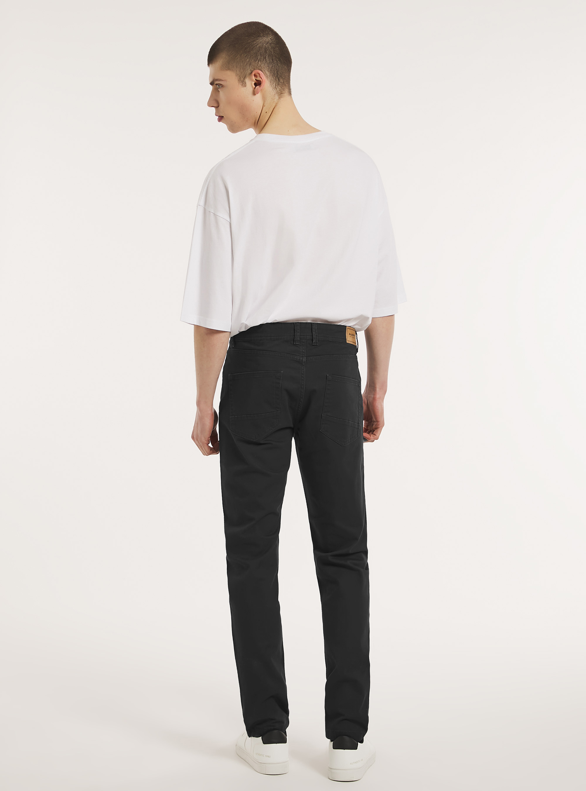 Pantaloni skinny fit in cotone, BK1 BLACK