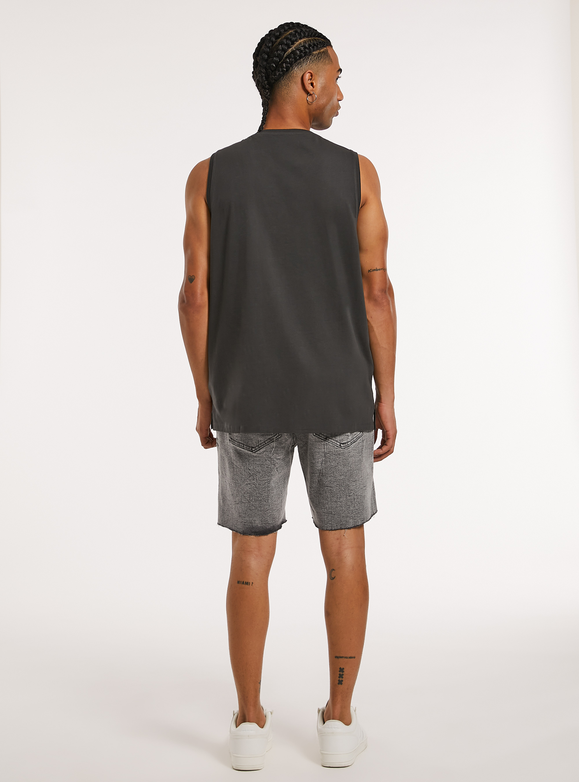 Canotta con grafiche summer, BK3 BLACK CHARCOAL