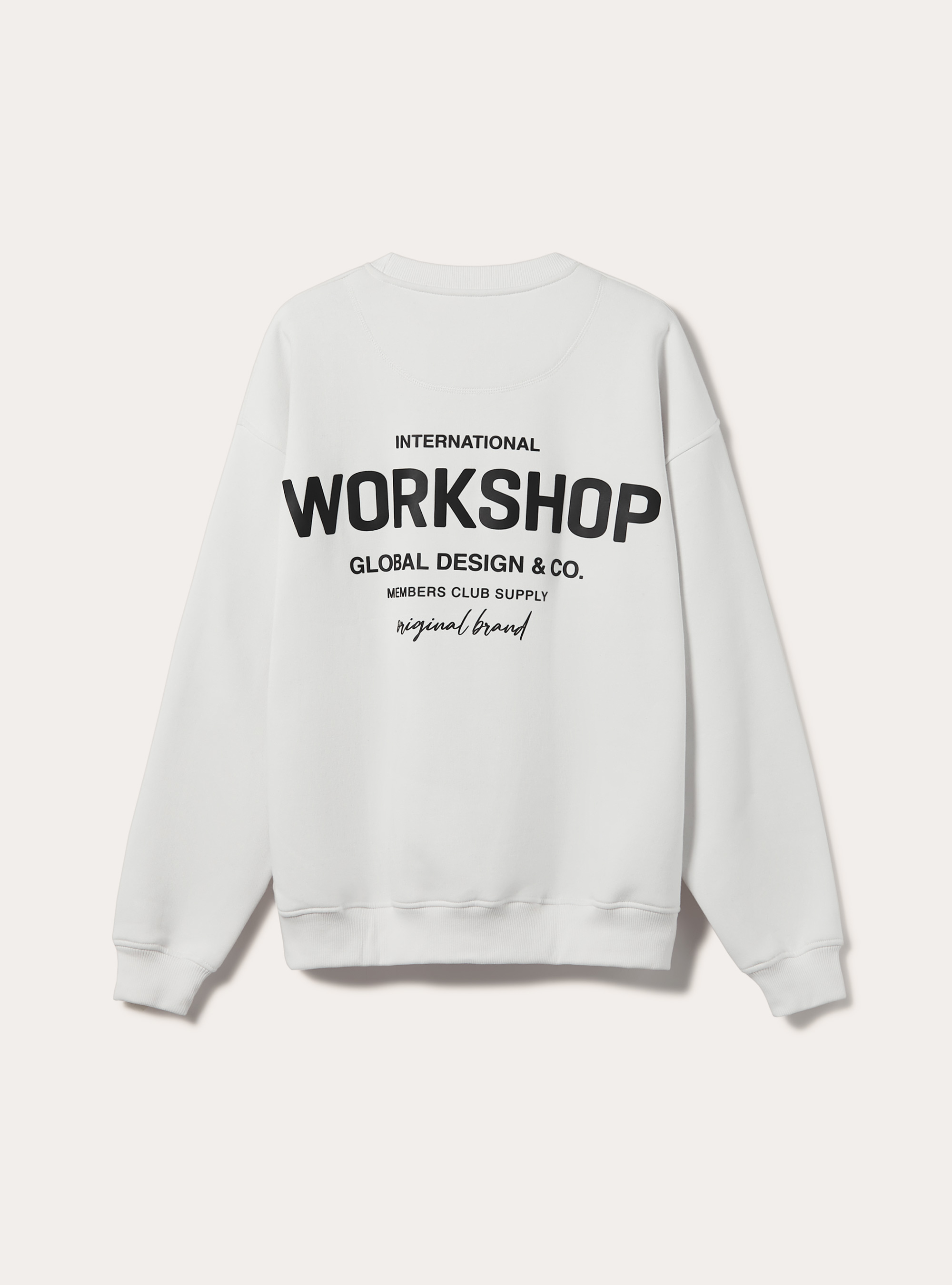 Boxy fit sweatshirt with Workshop print, WH2 WHITE