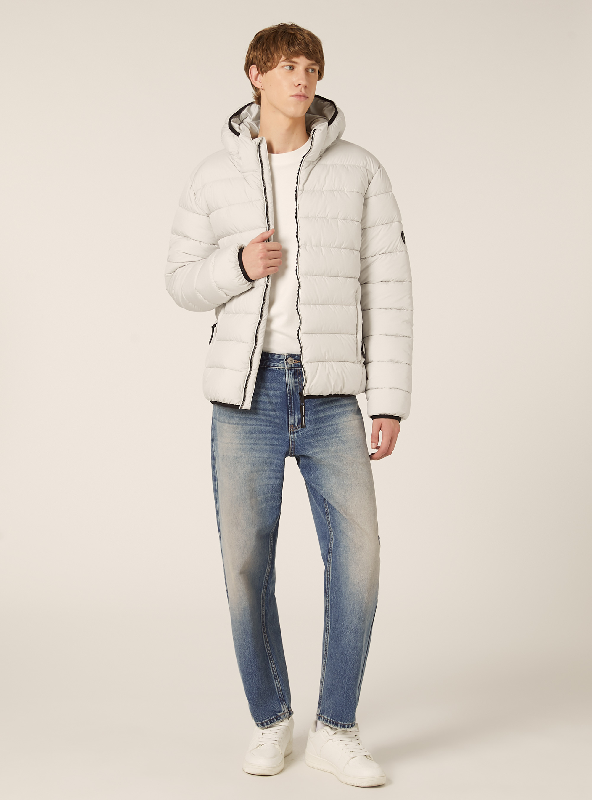 Padded jacket with hood, WH1 OFF WHITE