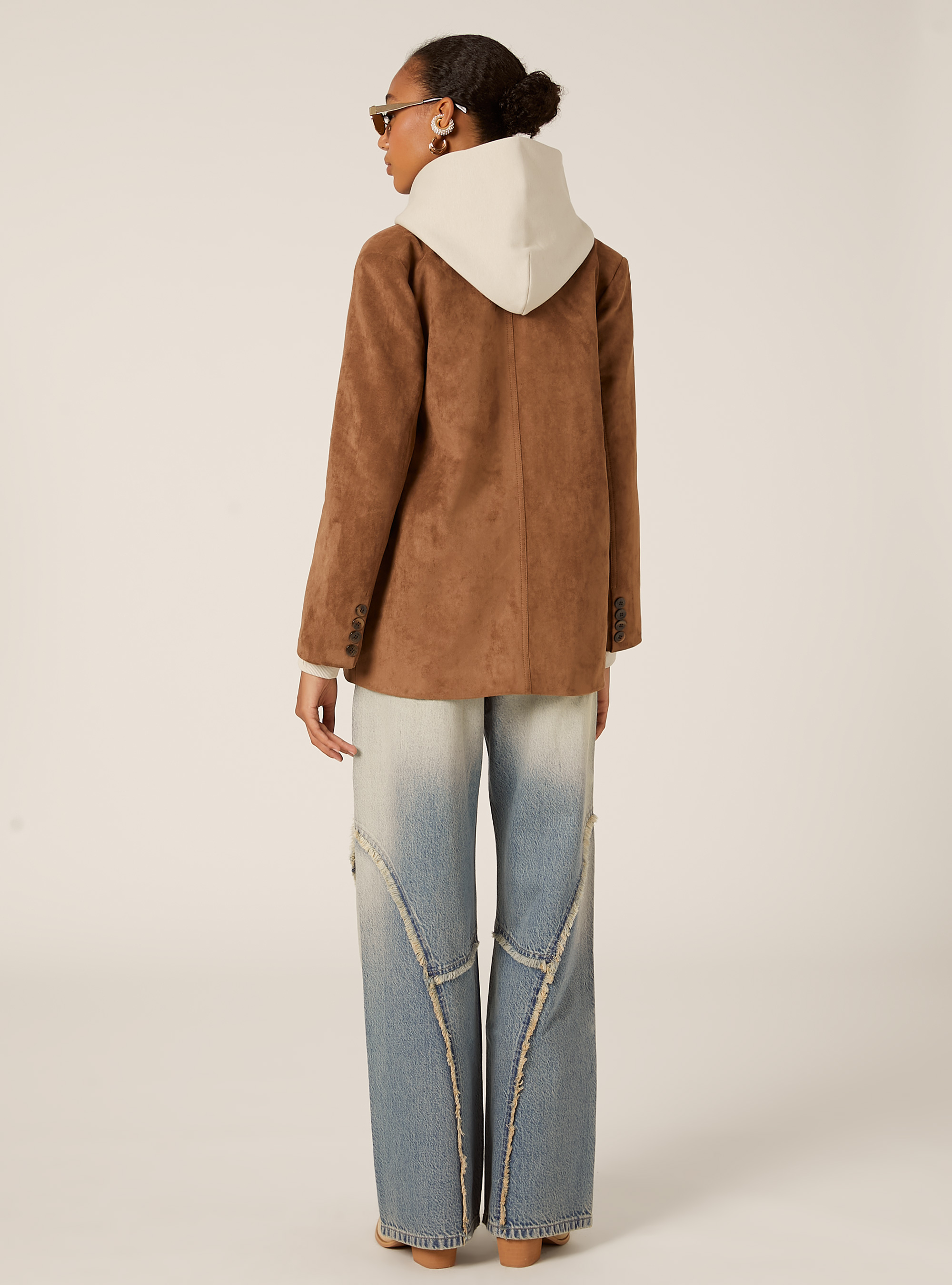 Suede jacket with buttons, TB2 TOBACCO MEDIUM