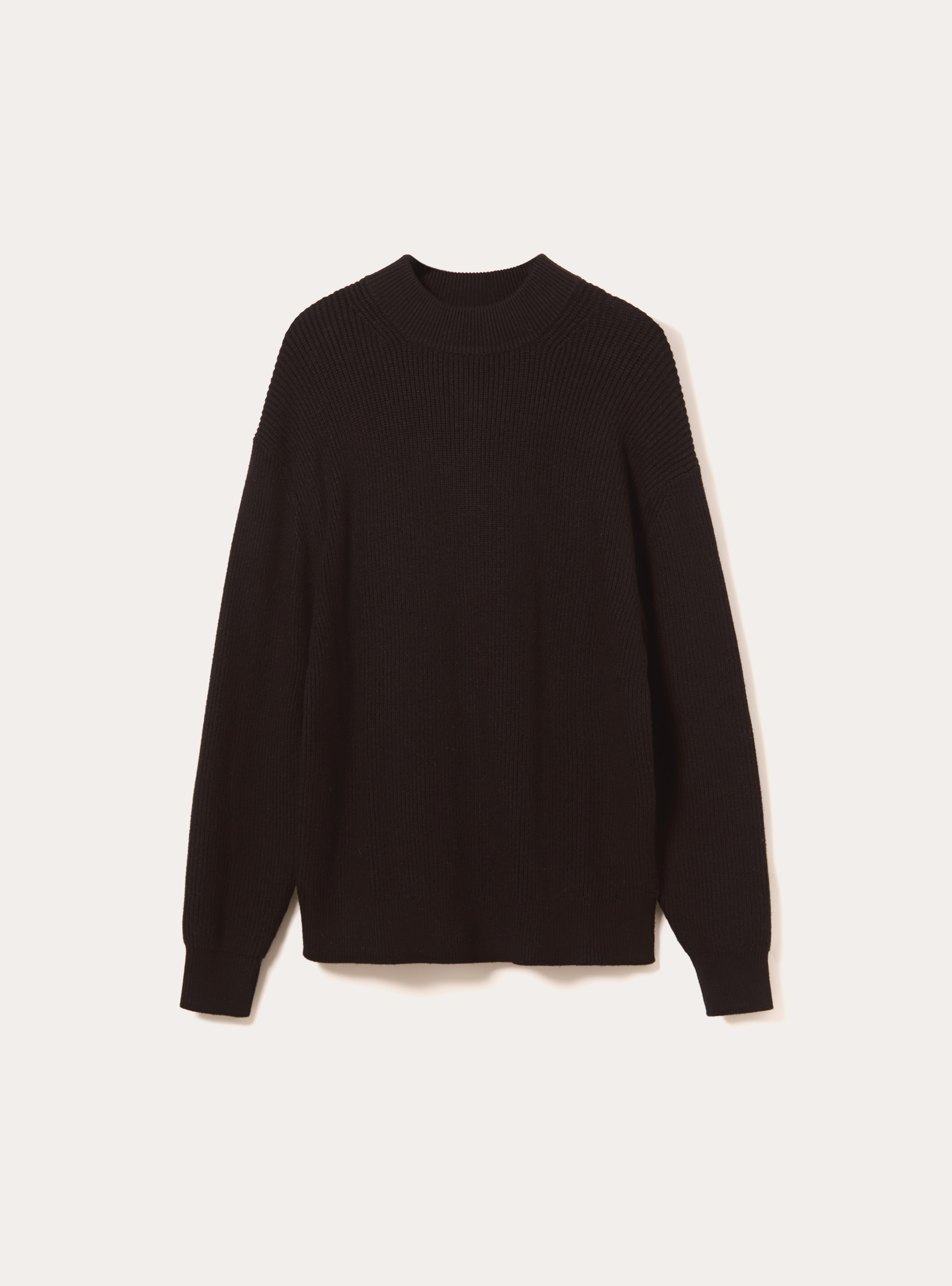 Soft mid-neck pullover, BK1 BLACK