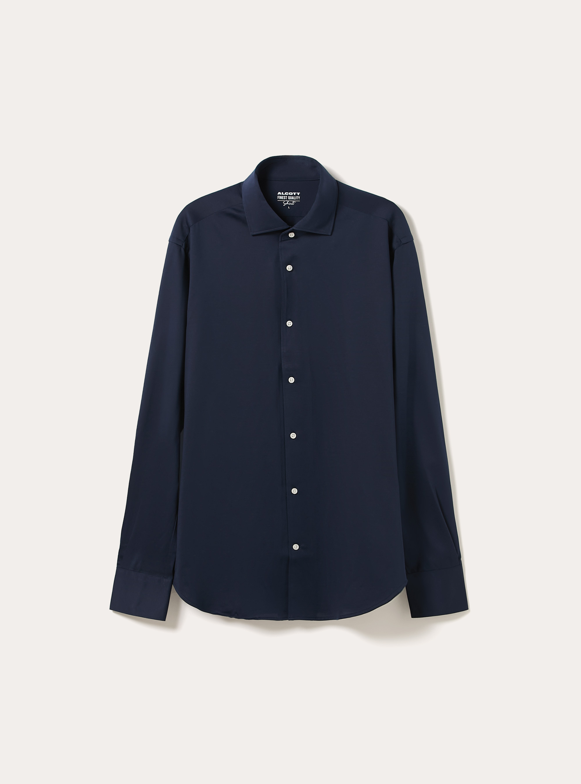 Camicia in jersey in misto cotone, NA1 NAVY DARK
