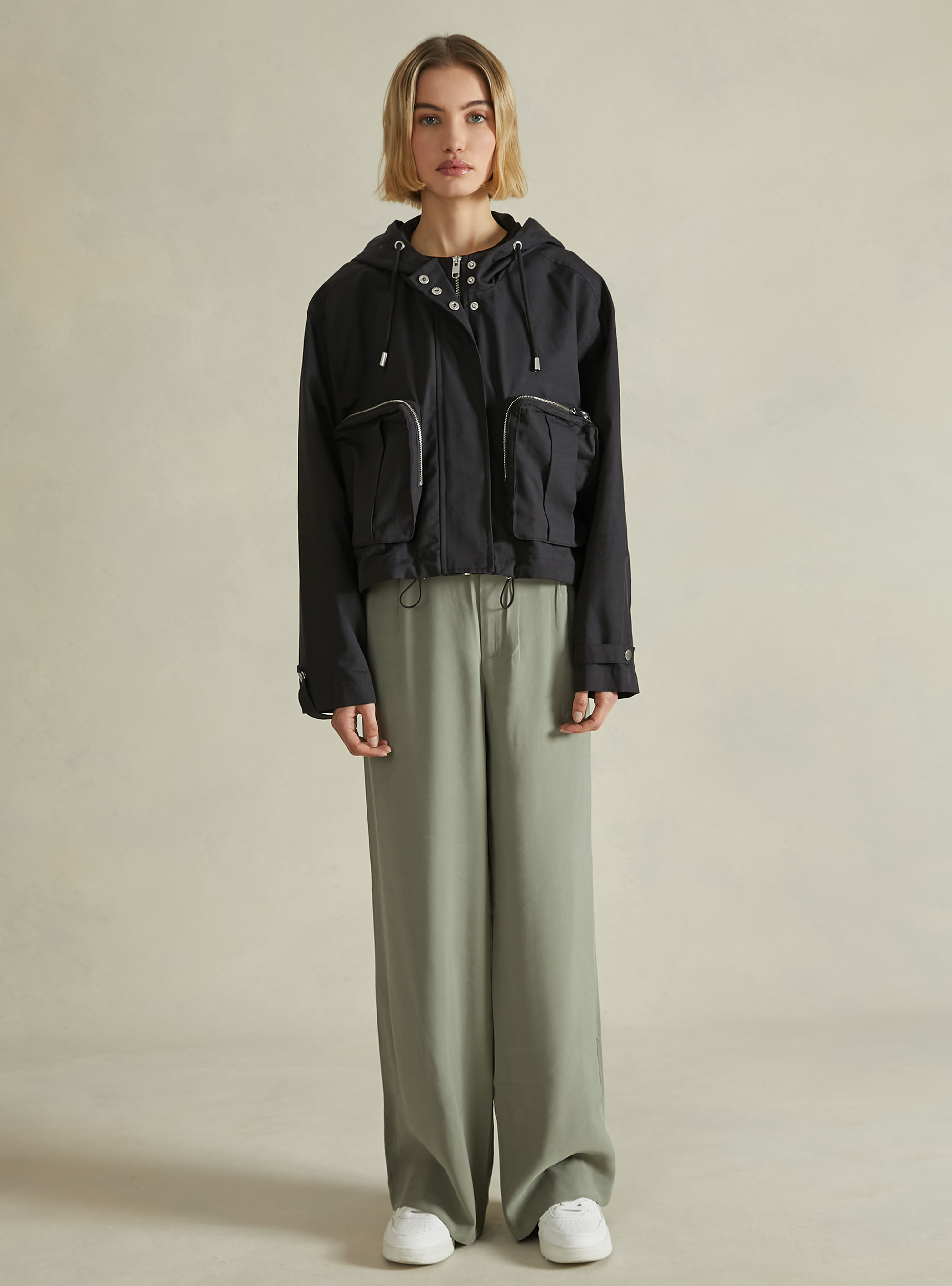 Twill jacket with pockets, BK1 BLACK