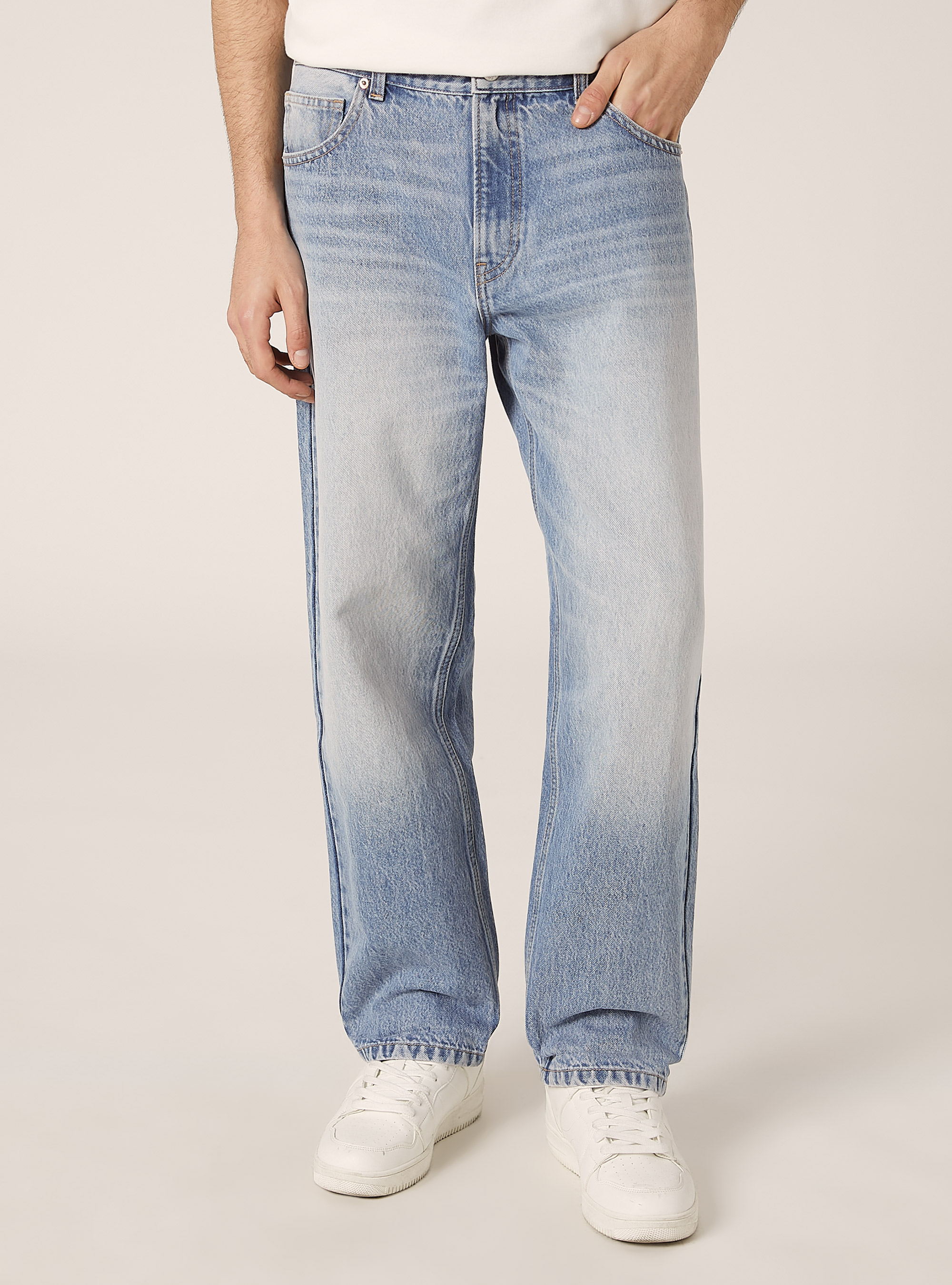 Jeans coupe fusel&eacute;e, D007 LIGHT AZURE