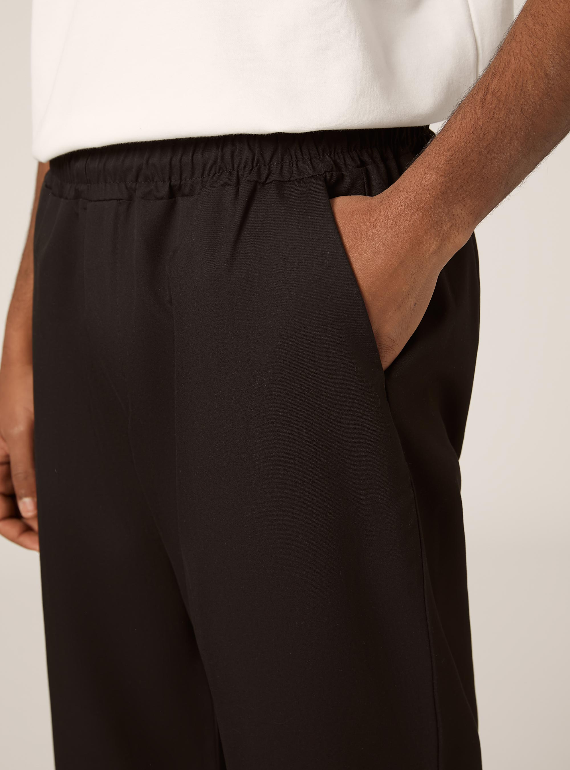 Loose fit soft trousers, BK1 BLACK