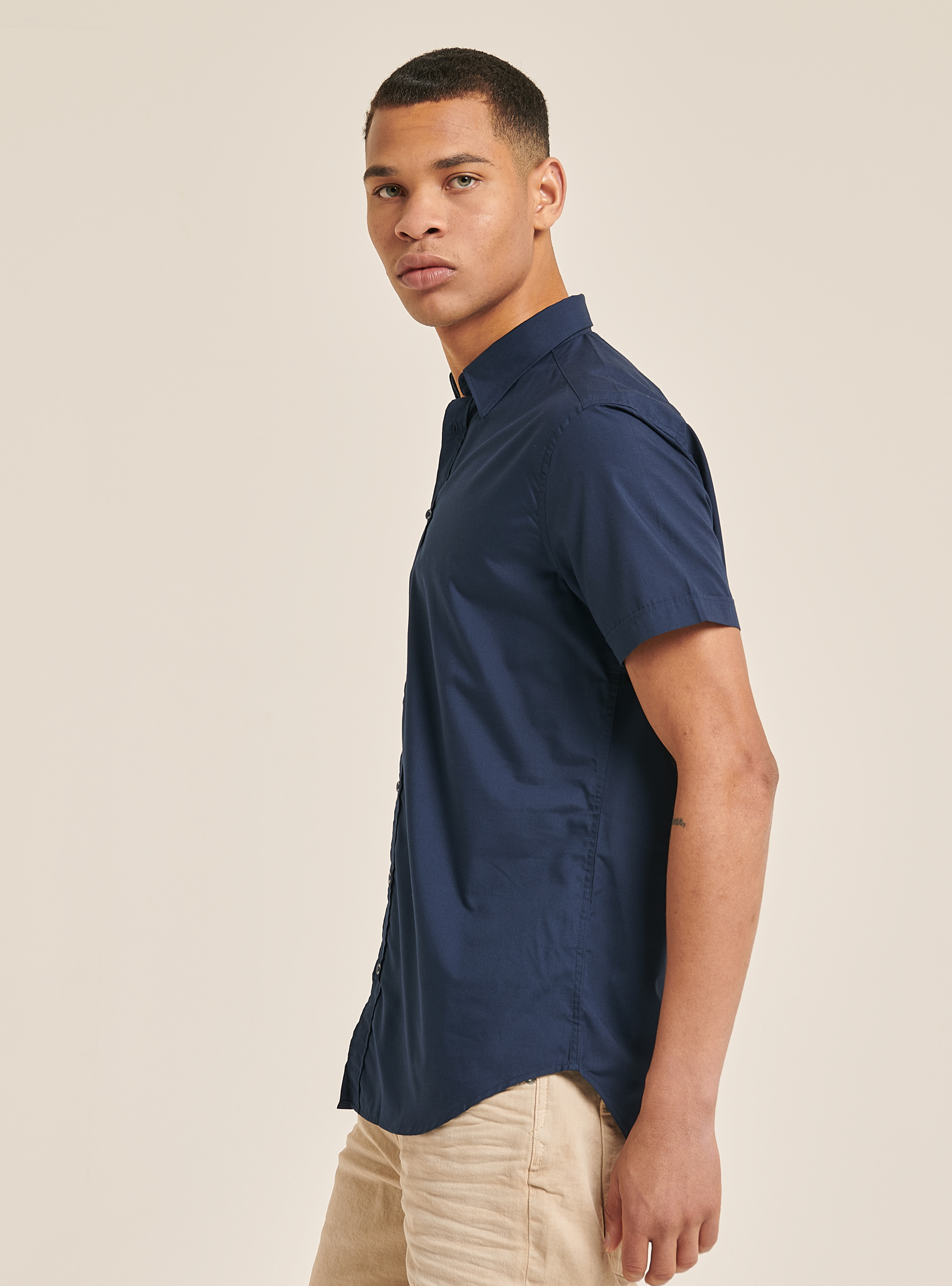 Short-sleeved shirt, BLUE