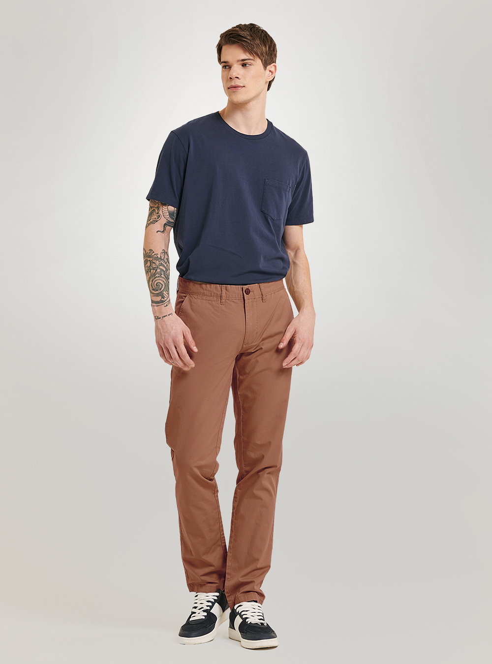 Twill chinos, C515 BROWN