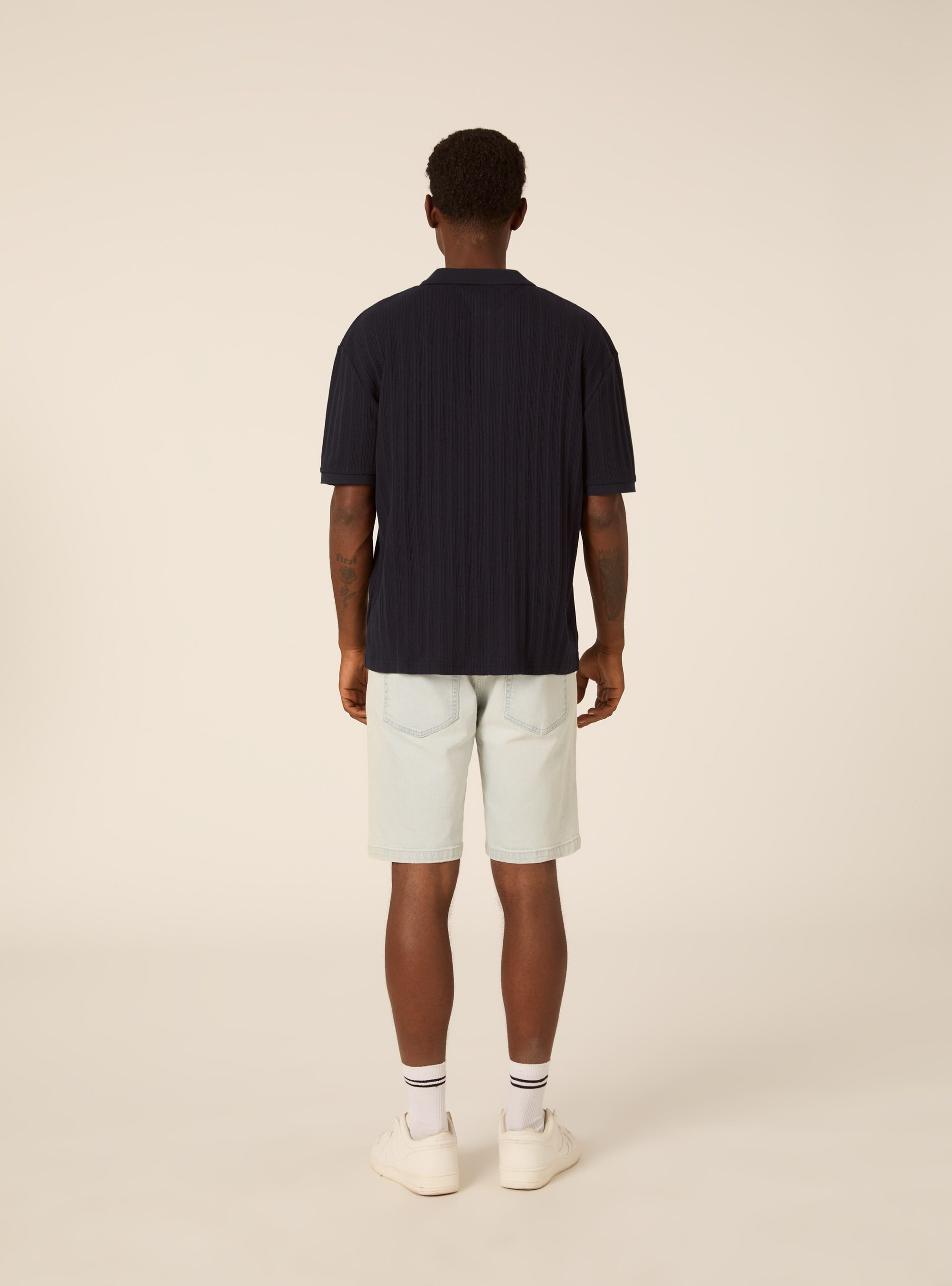 Polo en Jersey Structur&eacute; Coupe Regular Fit, NA1 NAVY DARK