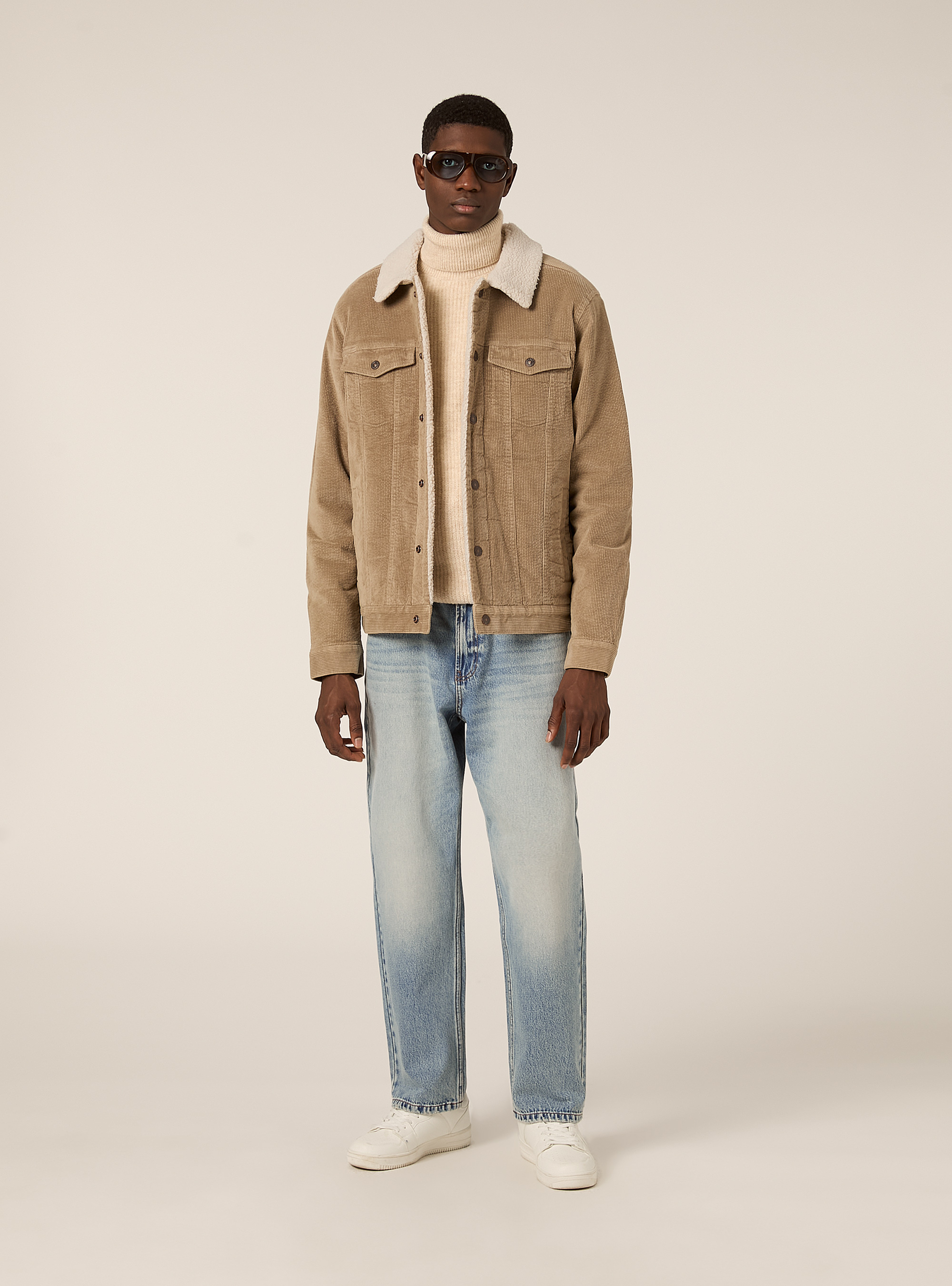 Giubbino in velluto a coste, BG3 BEIGE LIGHT