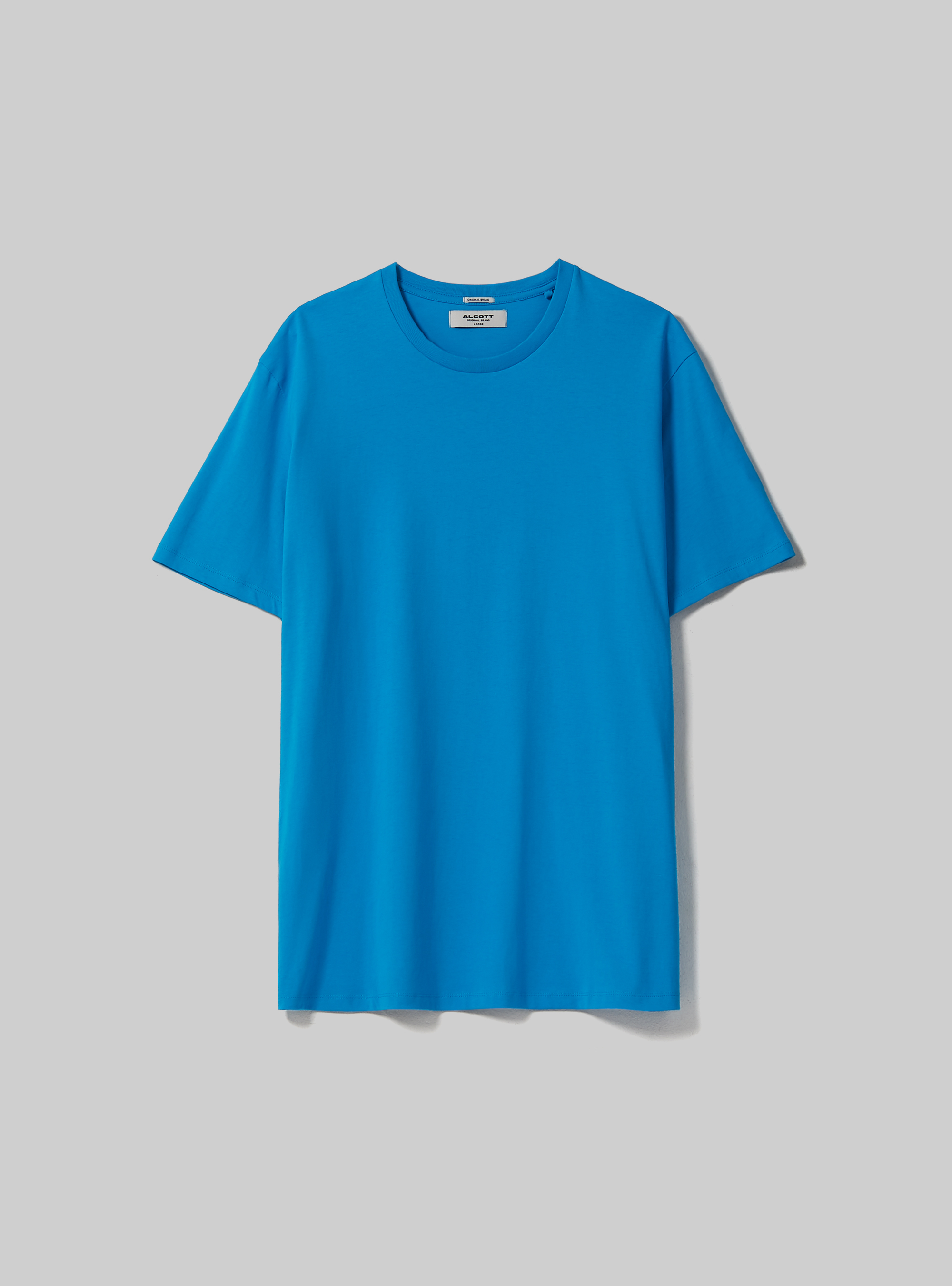 Maglietta girocollo in cotone sostenibile, AZ2 AZURE MEDIUM