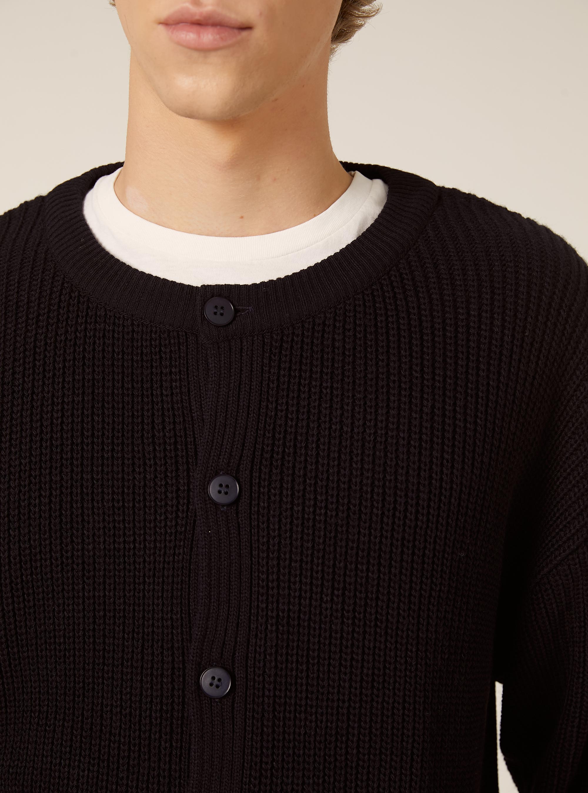 Boxy fit knit cardigan, NA1 NAVY DARK