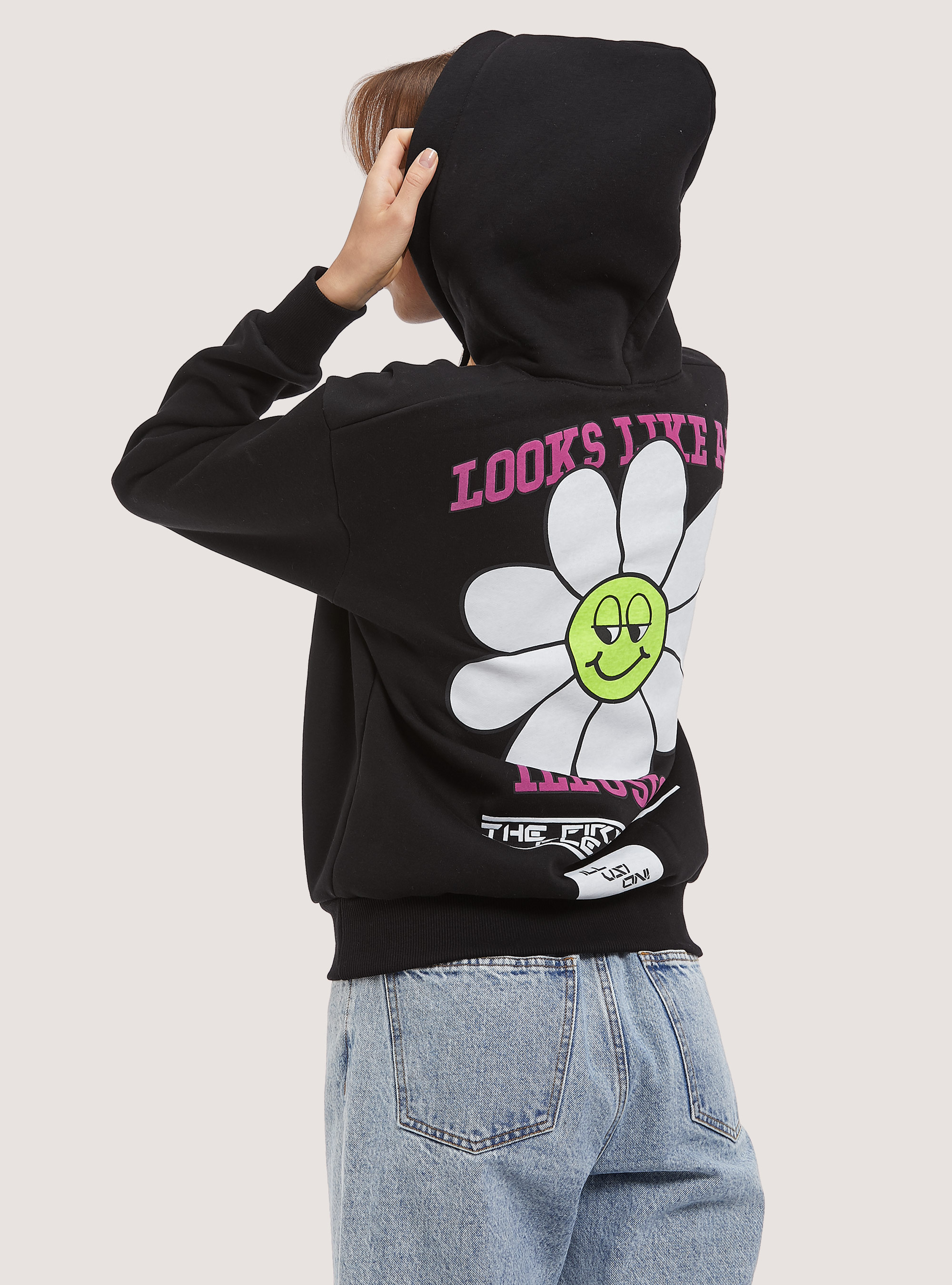 Sweatshirt with Fancy Collection print, BK1 BLACK